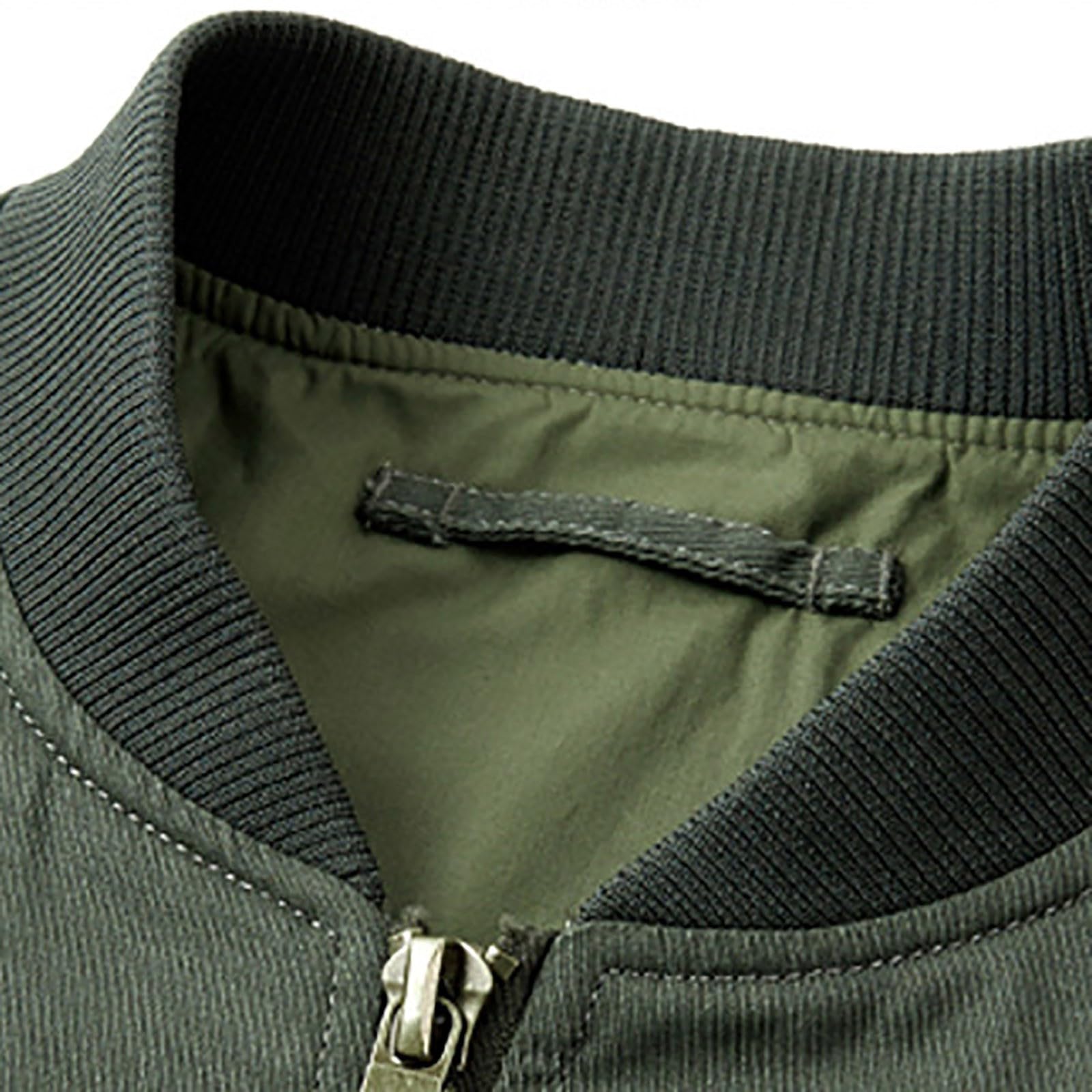 Bomber da uomo, capispalla con zip frontale, tasca sulle maniche e polsini a costine, giacca primaverile e autunnale per pendolari e abbigliamento per il fine settimana, abbigliamento quotidiano