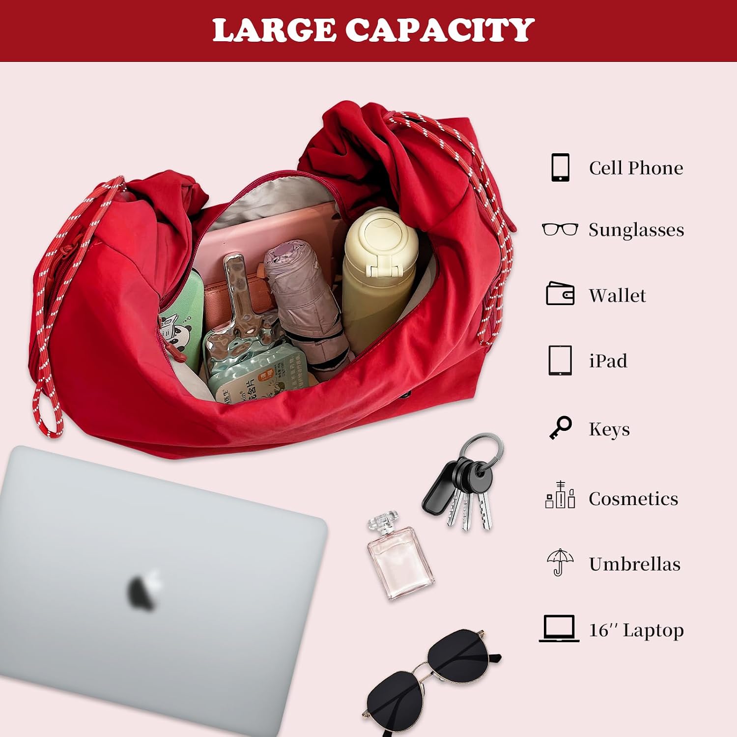 Slouchy Large Nylon Hobo Bag for Women Adjustable Crossbody Shoulder Bags