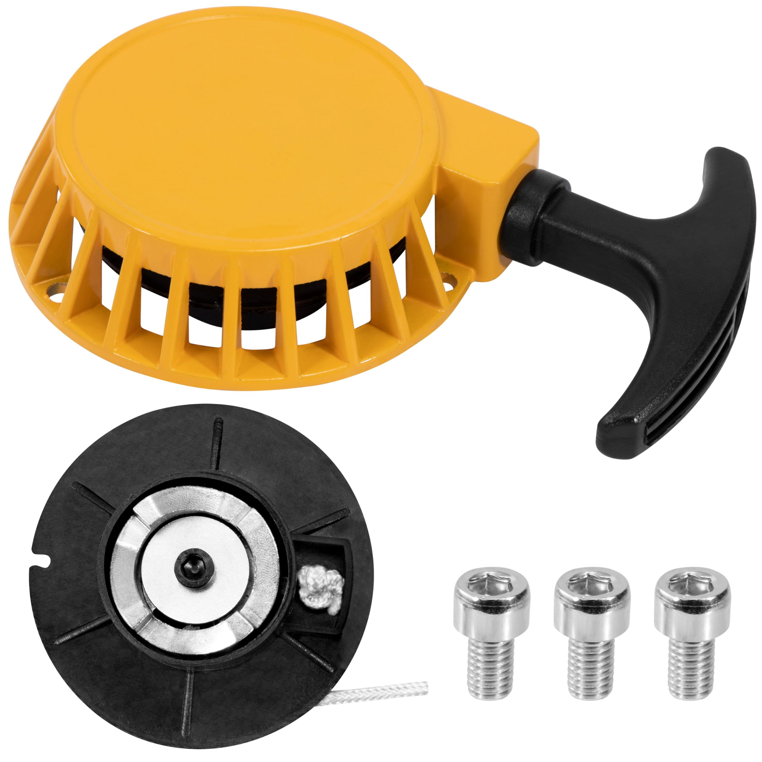 Tunejoy Avviamento Strappo Moto Avviamento Accensione Minimoto Pull Starter Easy in Alluminio per Mini Pocket Dirt Bike Minimoto ATV Quad 2 Tempi 47cc 49cc Giallo