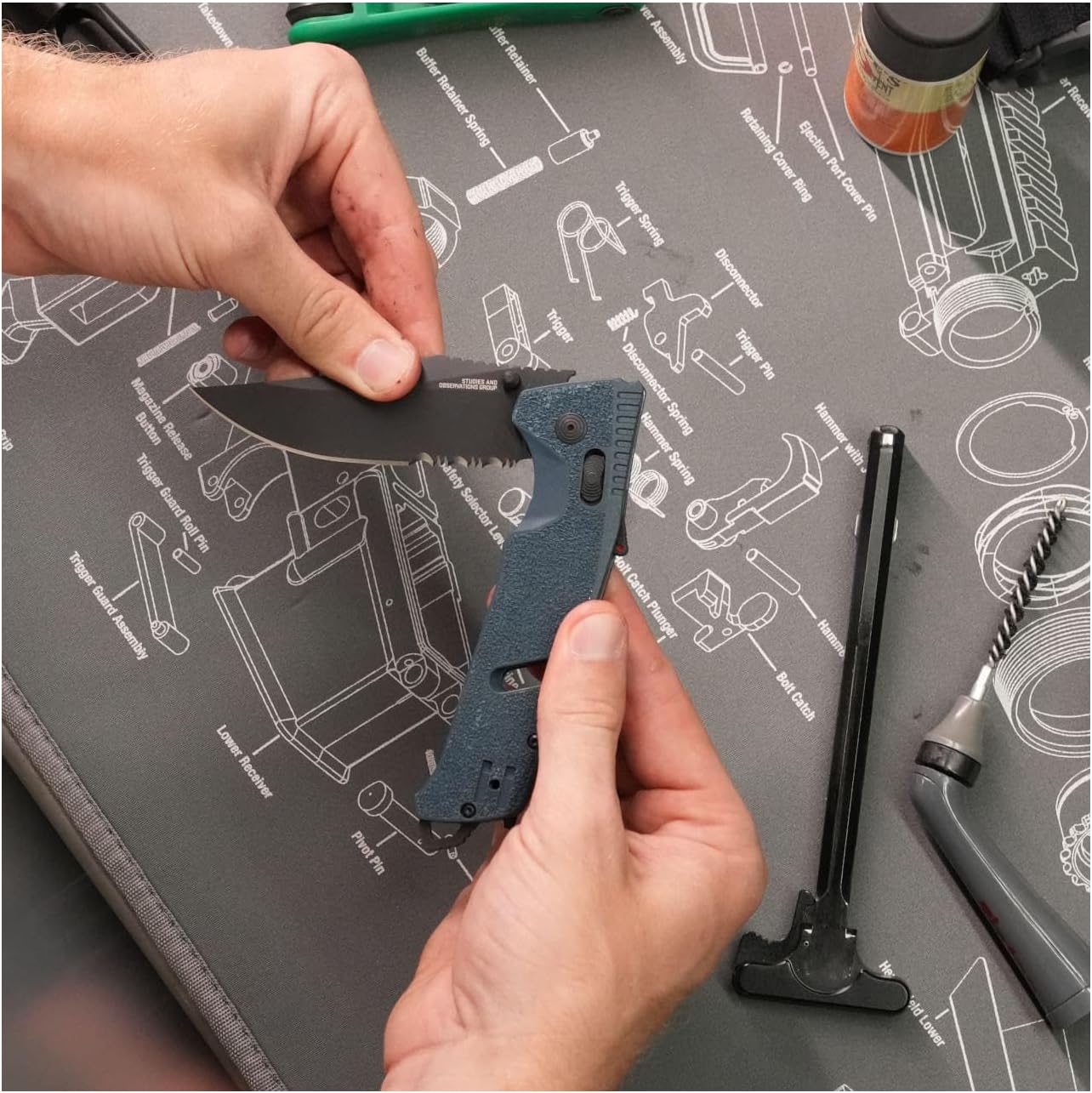 SOG Trident at Ambidextrous Professional Partially Serrated Folding Knives | Heat-Treated CRYO D2 Stainless Steel Blade
