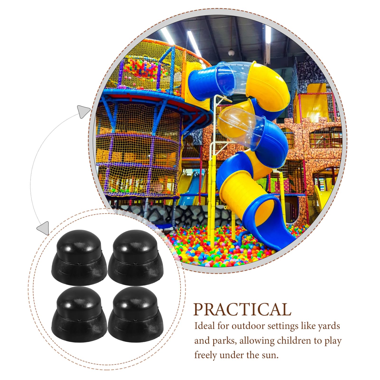 Mobestech 10pcs Plastic Nut Protection Covers for Playground Equipment Nut Covers for Slides and Play Areas Outdoor Playground (Black)