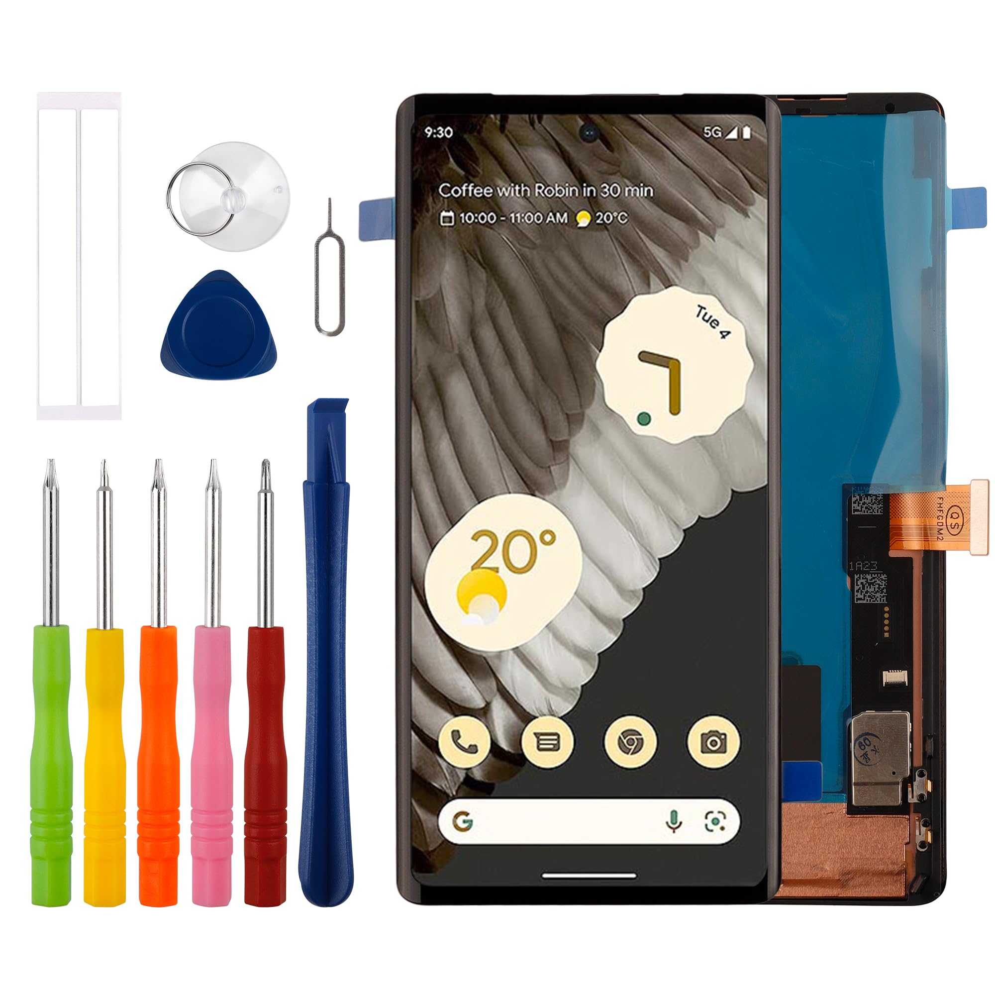 [Supports Fingerprints][New] Duotipa OLED Display Touch Screen Digitizer Assembly Replacement for Google Pixel 7 Pro 5G GP4BC,GE2AE with Technical Repair Tools Kit-Black.(Not Fit for Pixel 7)