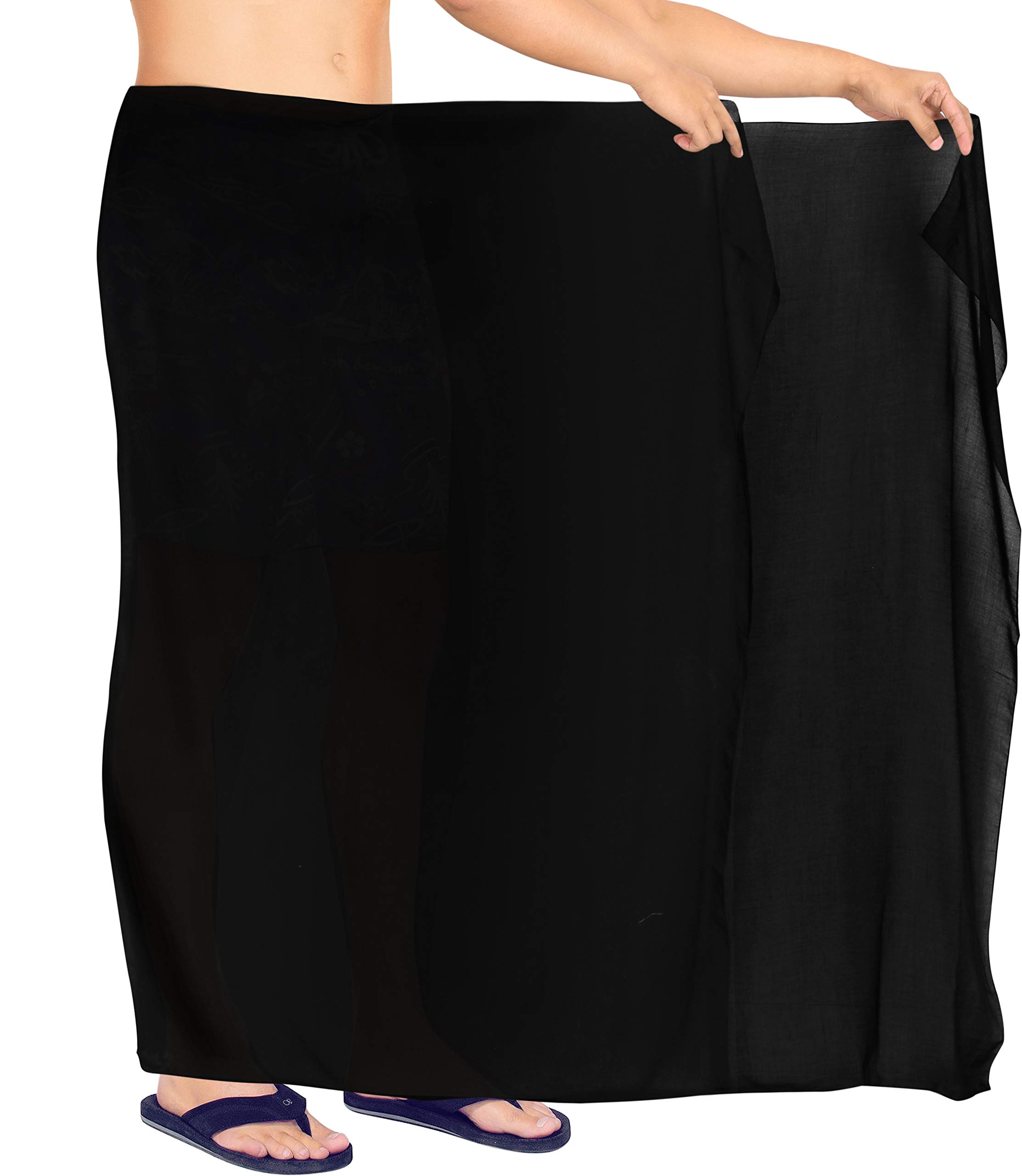 LA LEELA Men's Casual Summer Sarong Pareo Wrap One Size Black