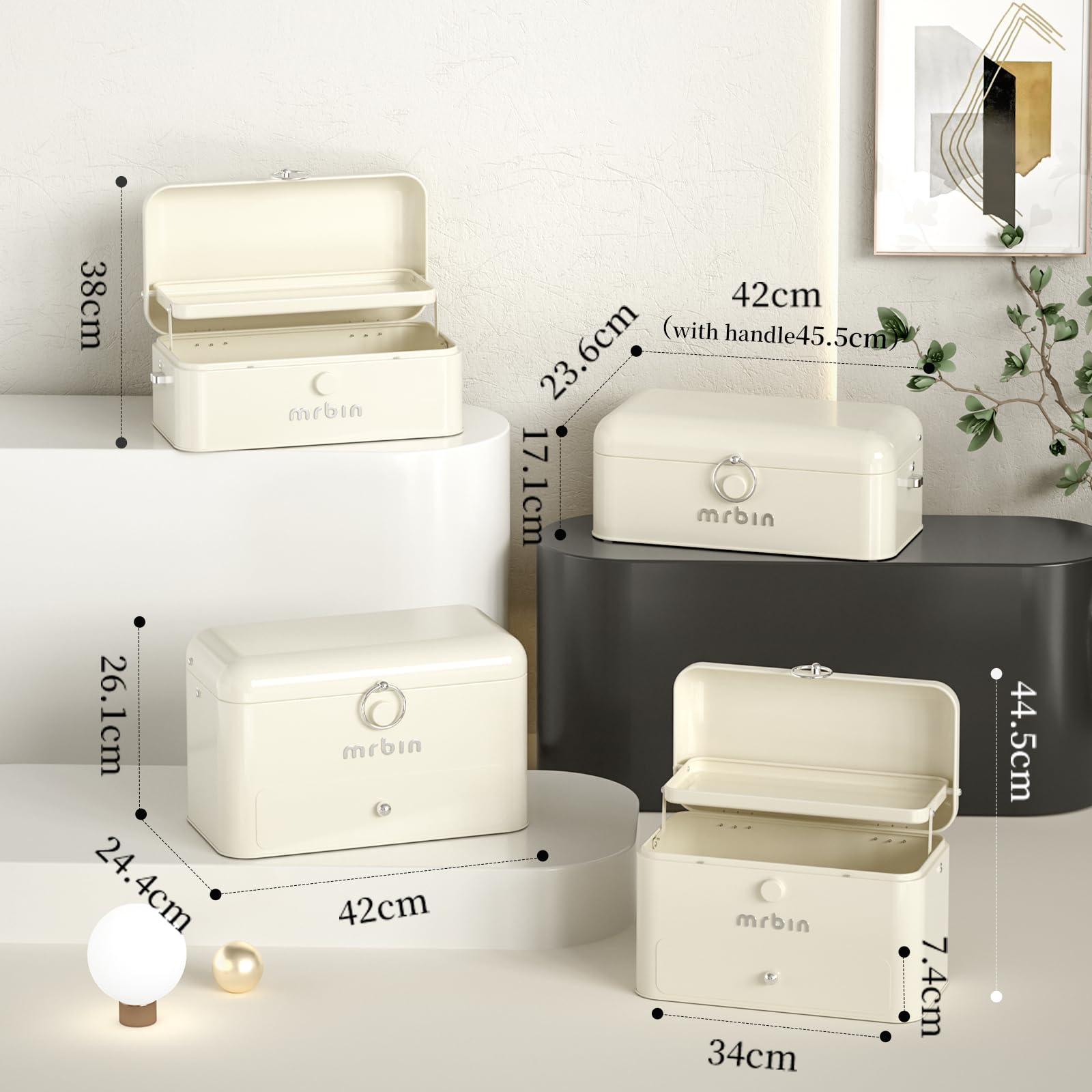 MRBIN Contenitore per medicinali in metallo a 3 livelli, pieghevole, impermeabile, scatola di sicurezza e organizer per forniture vuote, kit di pronto soccorso per kit di emergenza portatile domestico