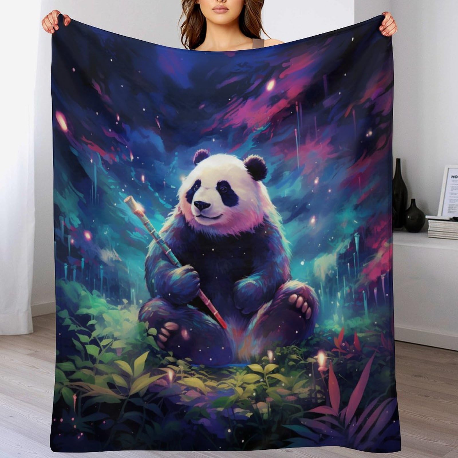 Manta de franela de panda microfibra muy suave mullida sofá