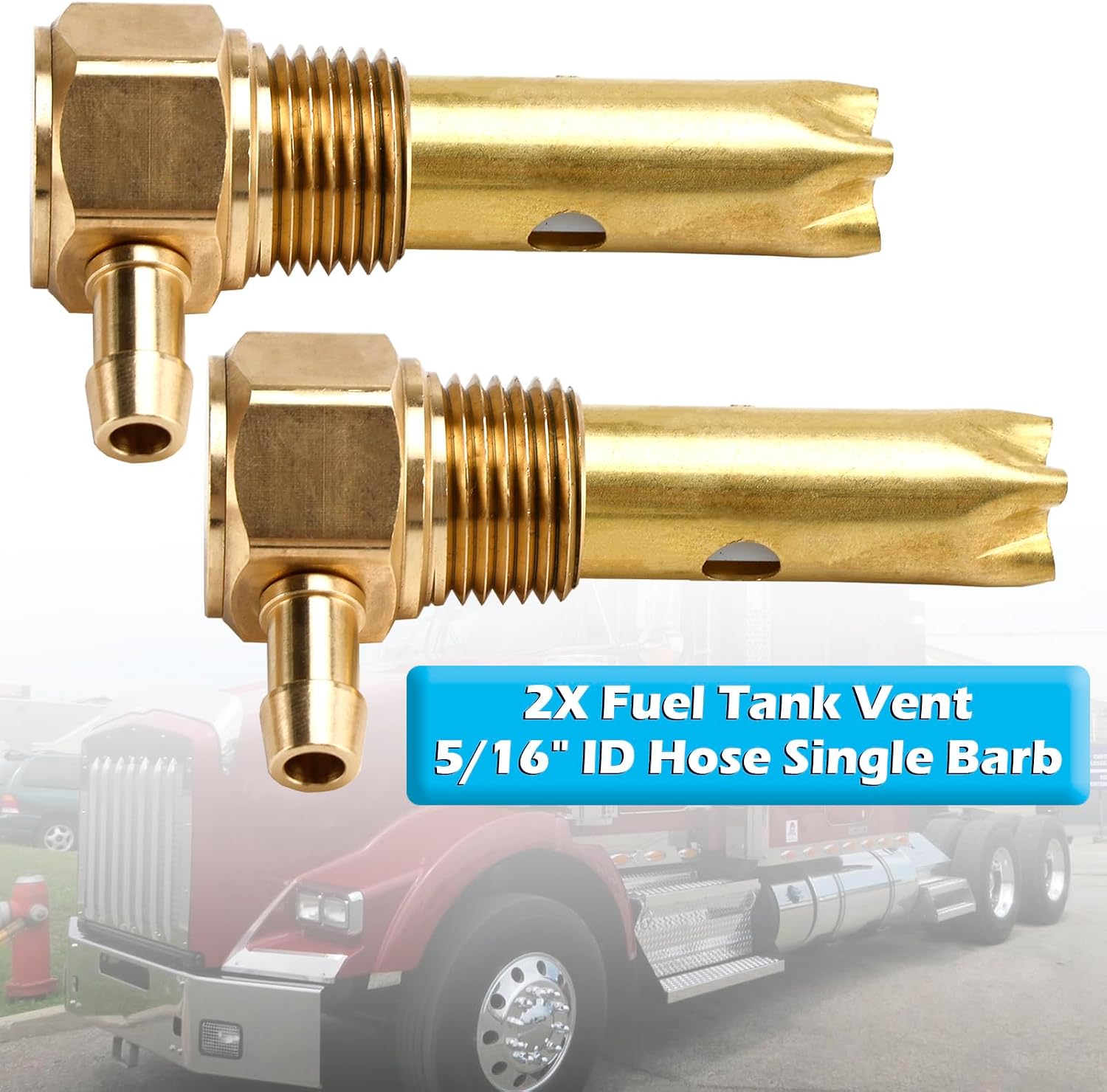 MAD HORNETS 2X 5/16" ID Hose Fuel Tank Vent Assy 20560284 For Kenworth Volvo Full Function Single Barb