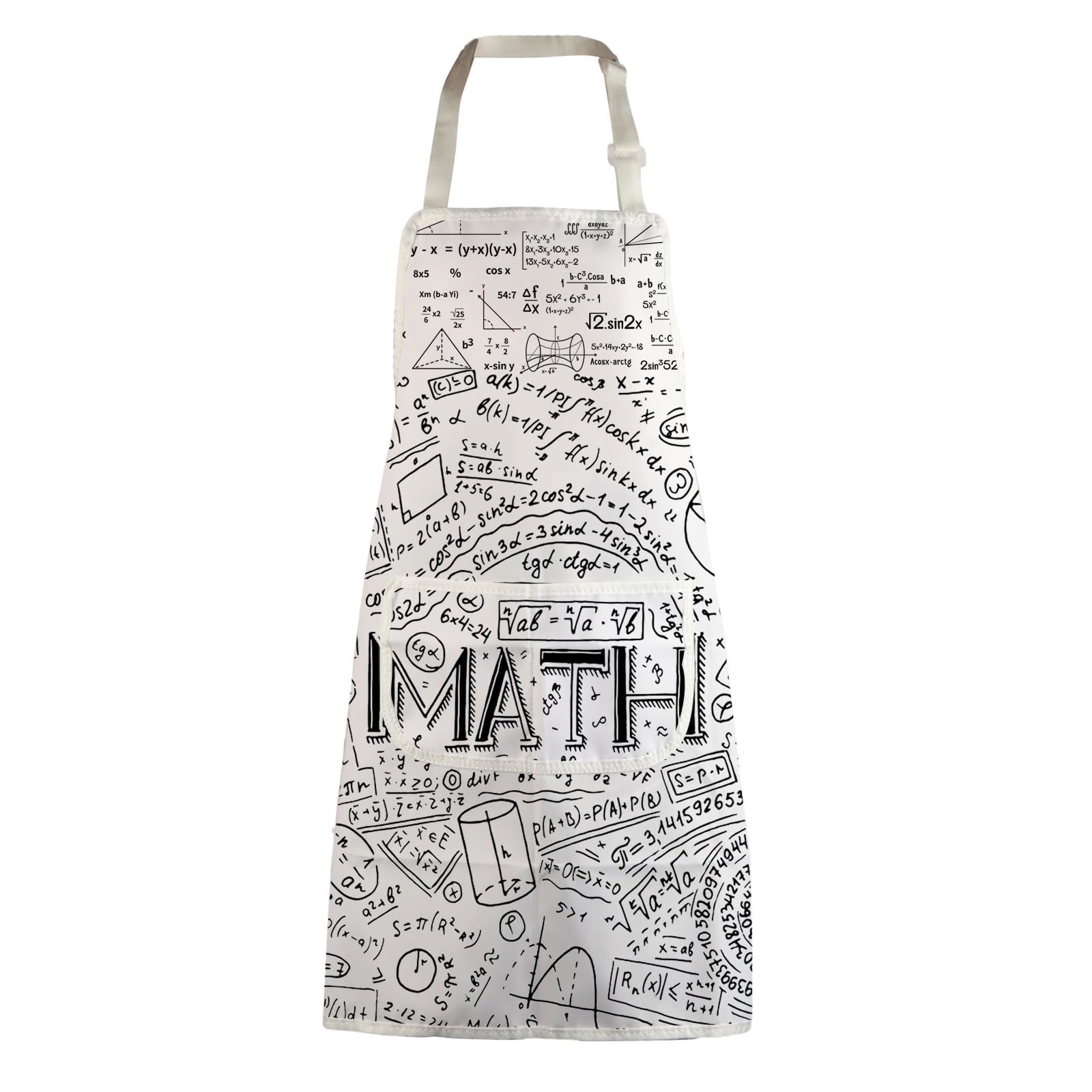 BNQL Math Apron Mathematics Gifts for Math Teacher Apron Math Gifts for Math Lovers Math Science Kitchen Apron with Pockets
