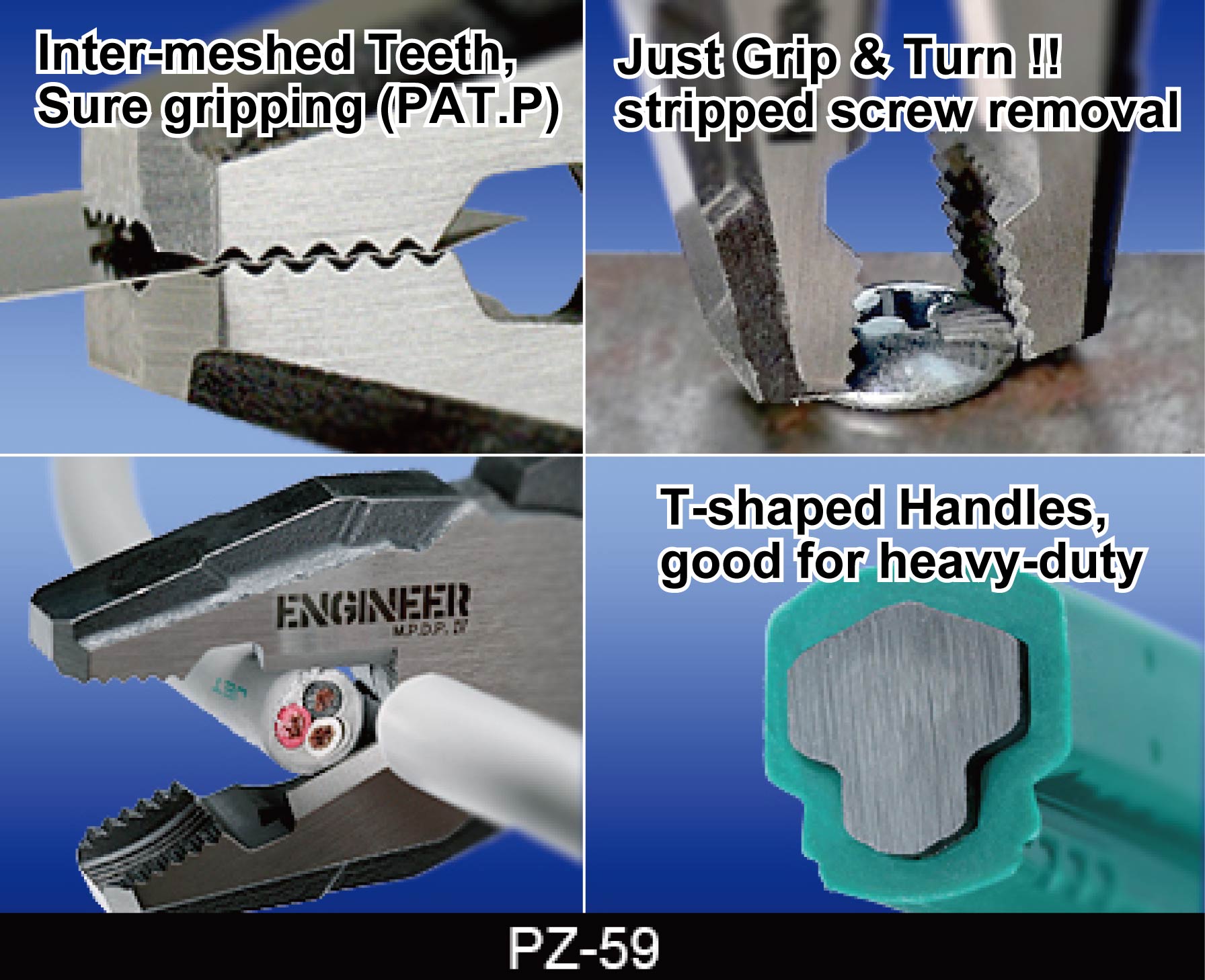 Pinza Engineer PZ-59 Per Viti Danneggiate - Multifunzione, Made In Japan