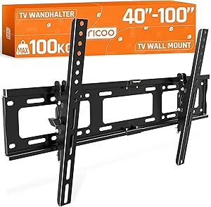 RICOO R17 TV Wall Mount 40 to 100 Inches 42 43 48 50 55 58 60 65 70 75 77 83 85 98 Inches Max VESA 600 x 400 Tiltable Univ…