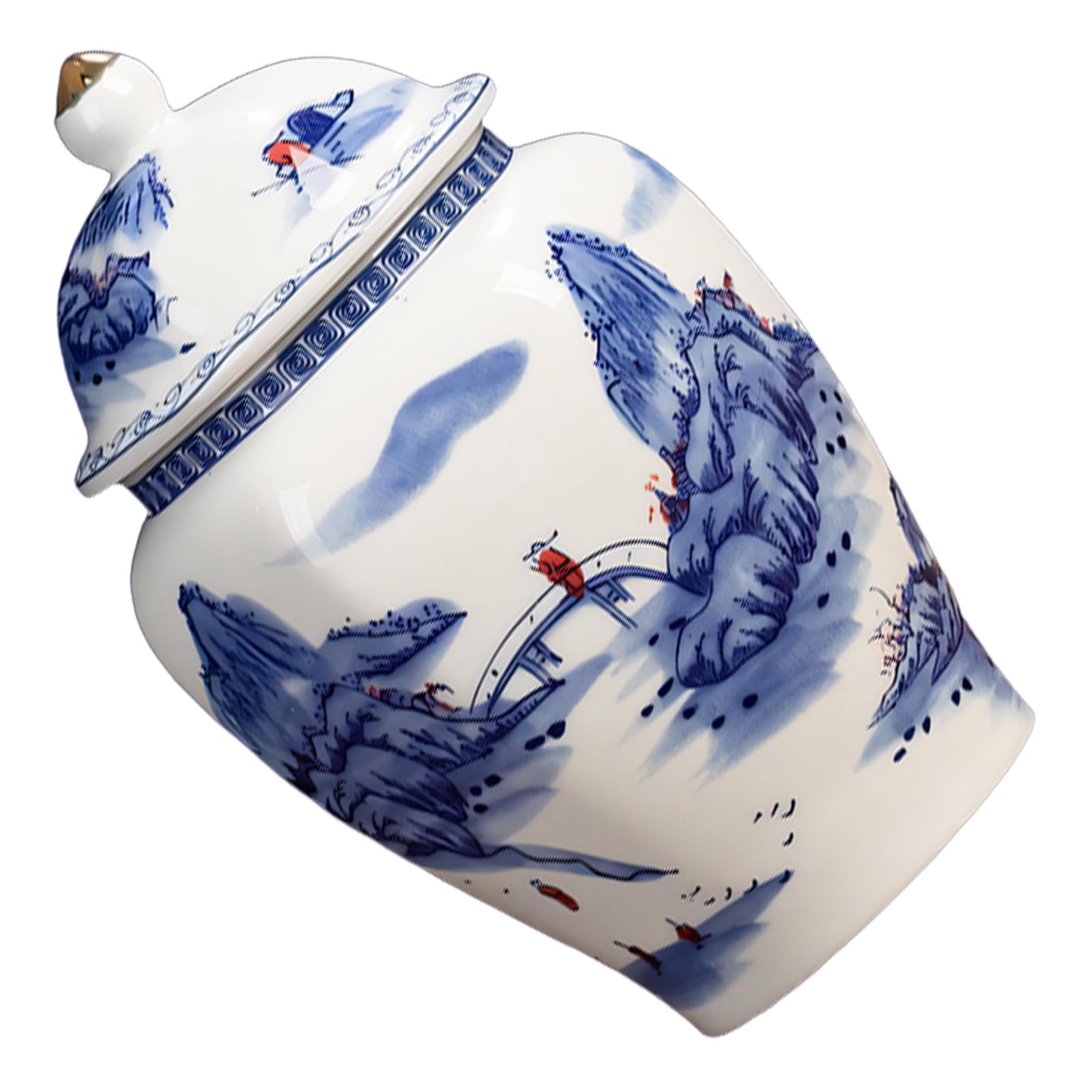 Tsophreniq Classical Blue and White Ceramic Tea Storage Canister with Sealed Lid for Preserving Freshness of Green Black Pu Erh Chinese Porcelain Storage Jar