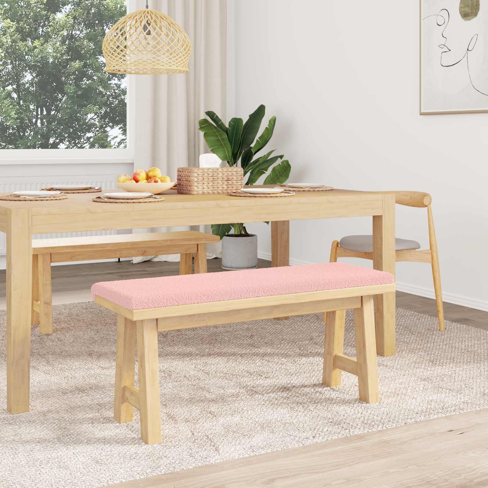 SYDE Poduszka na ławkę Sherpa różowa 35 cm