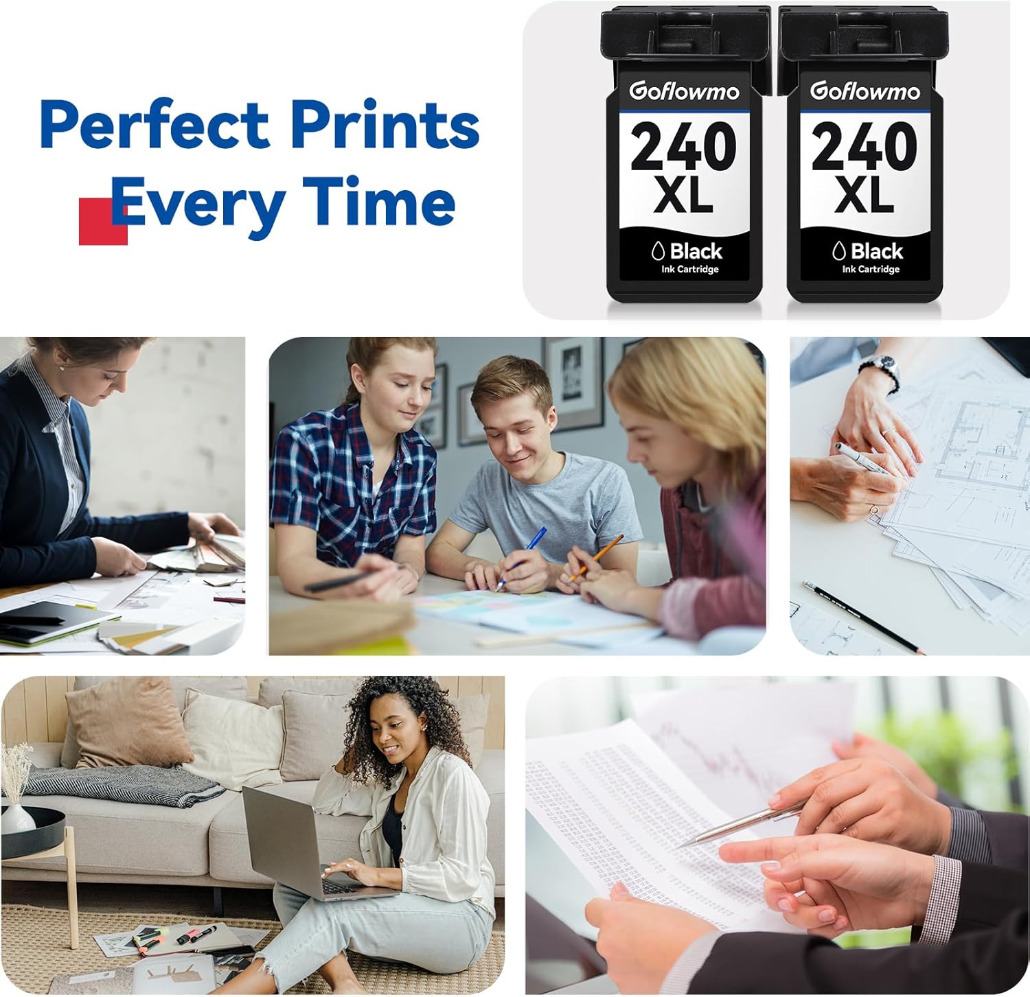 PG-240XL Black Ink Cartridge Replacement for Canon 240XL 240 PG240 XL High Yield use for PIXMA MG3600 MG3620 MG2120 MG2220 MG3220 MG3520 MG3620 MG4120 MG4220 TS5120 MX522 MX532 MX472(2 Black)