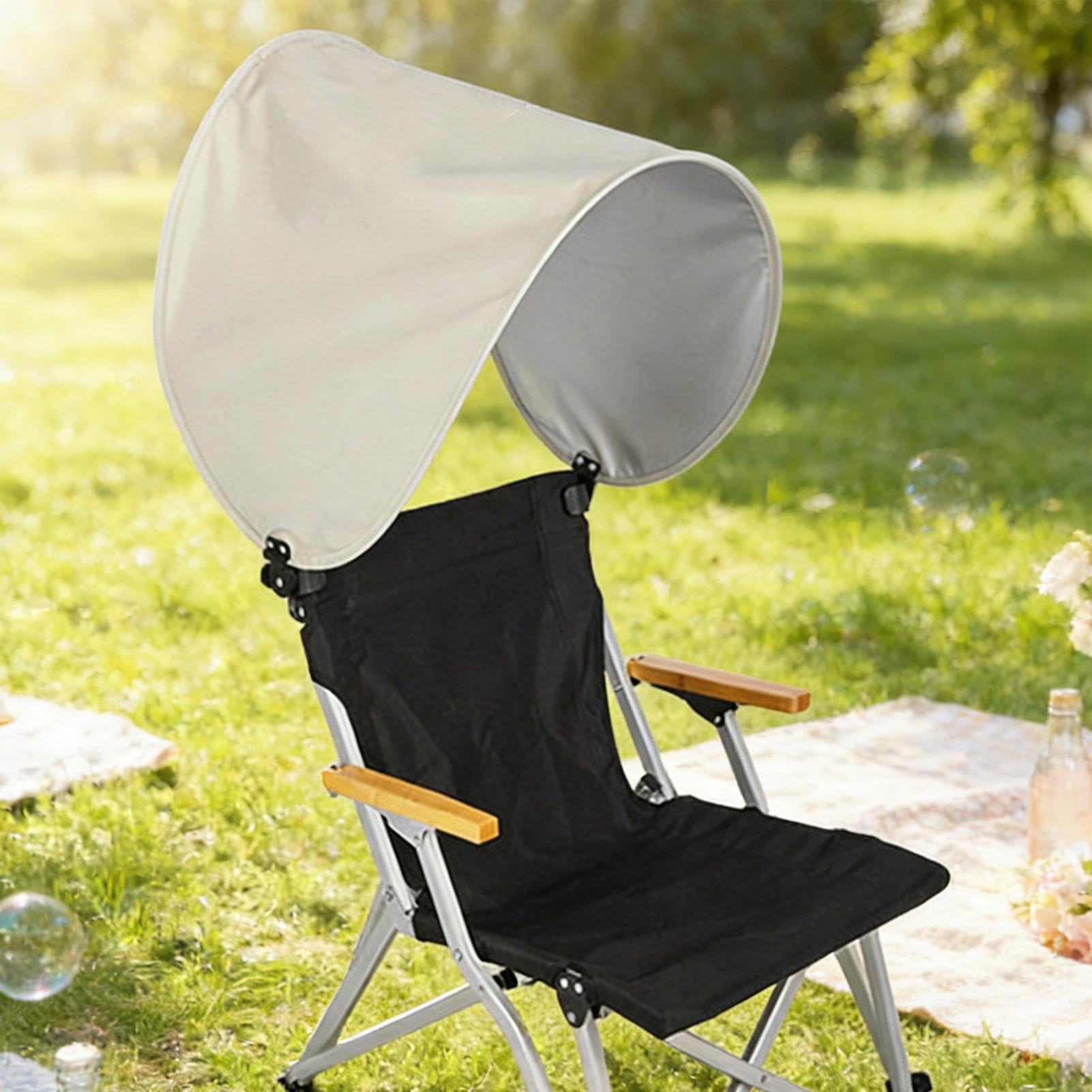 Chaise Parapluie - Parasol pliant réglable portable,Pare-soleil pour chaise de camping,pour extérieur, camping, patio, piscine, randonnée, kayak, bronzage, vacances, appuie-tête