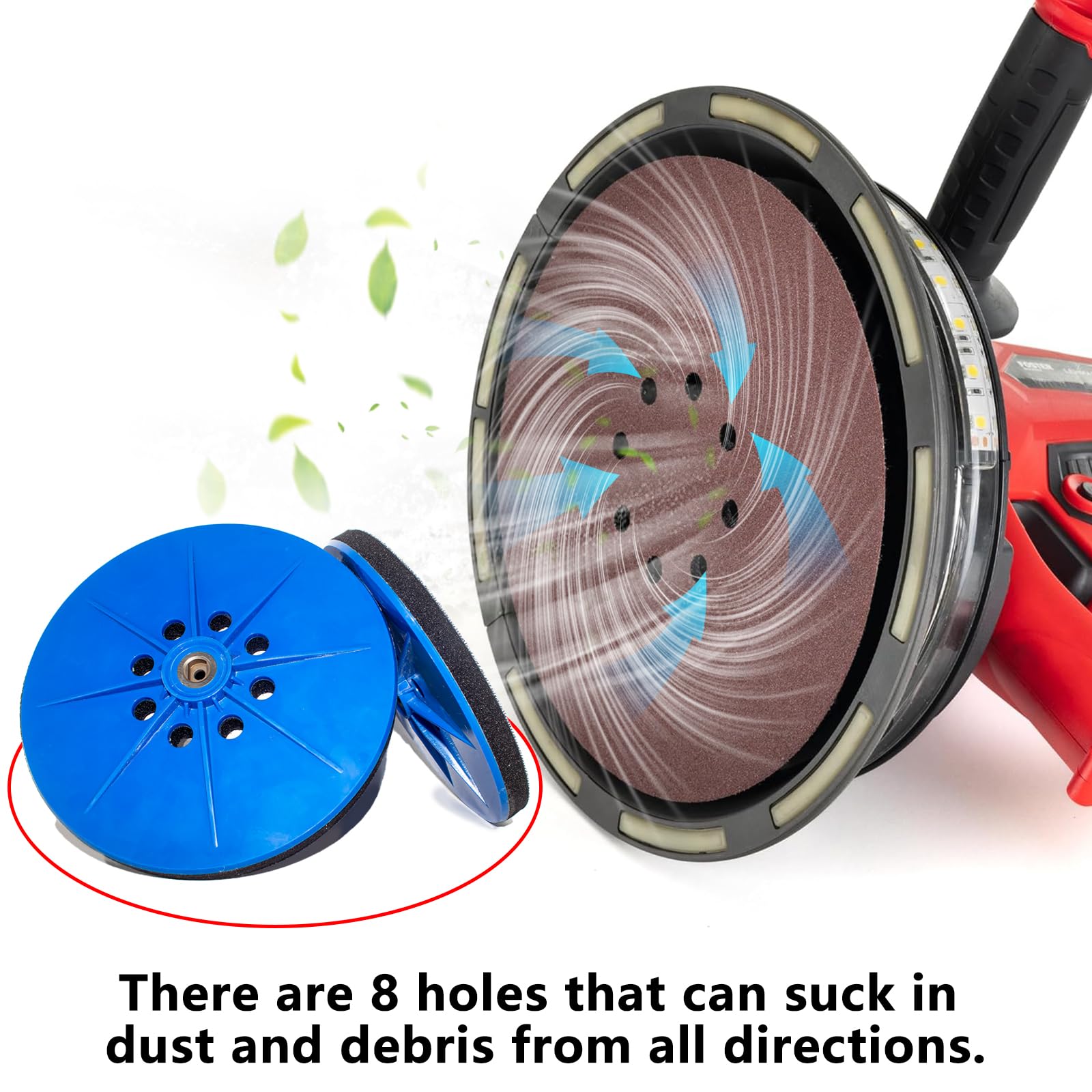 Replacement Parts Sanding disc wall Sander Giraffe Ceiling Sander Giraffe Architectural with Hook & Loop Discs Strap Diameter 215 mm 8 Holes for Einhell TC-DW 225 - Image 2