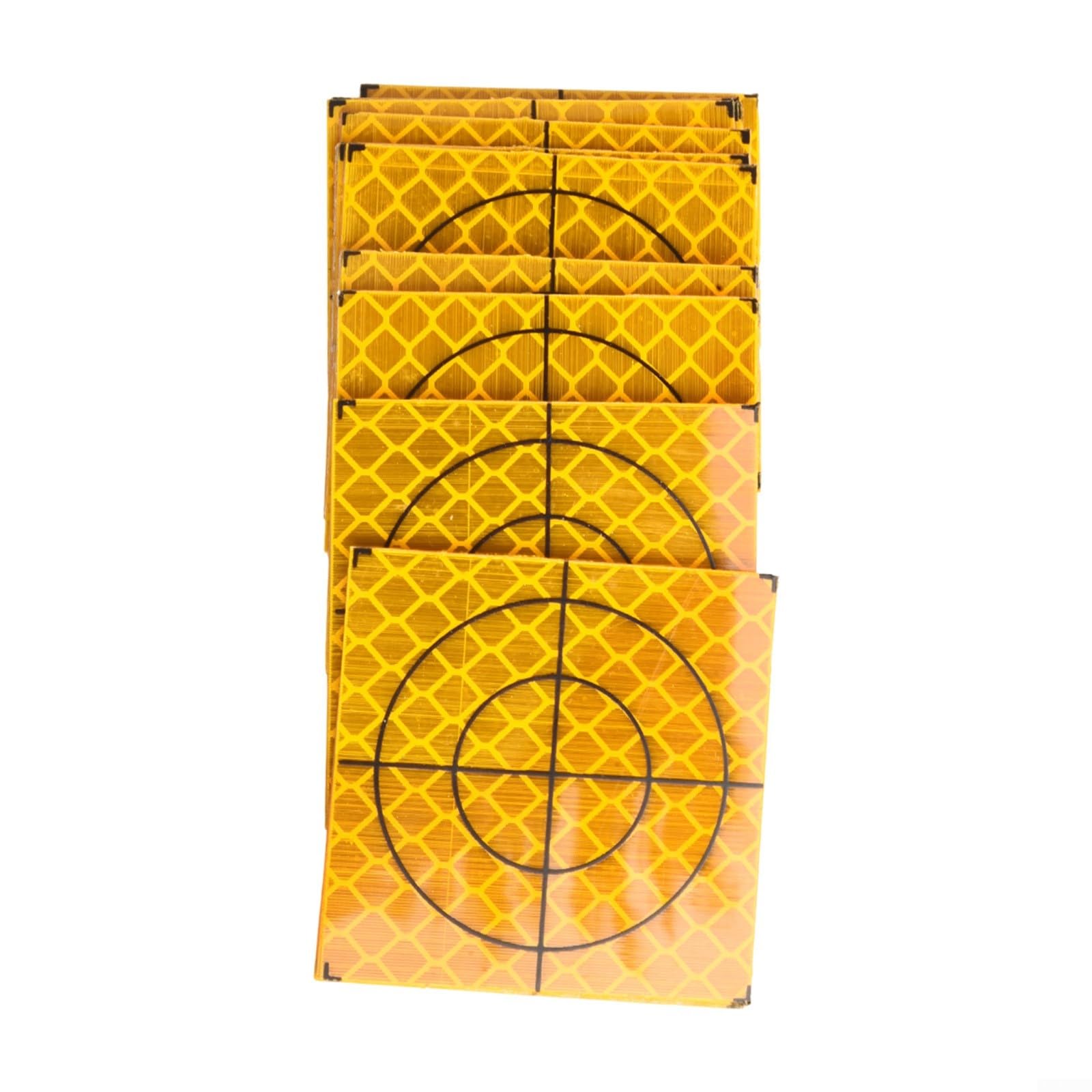 100 Stück Totalstation Reflektorfolie 20-60mm Selbstklebend Acryl Zielmarke für Vermessung Bauwerküberwachung Tunnel Gelb(50x50mm)