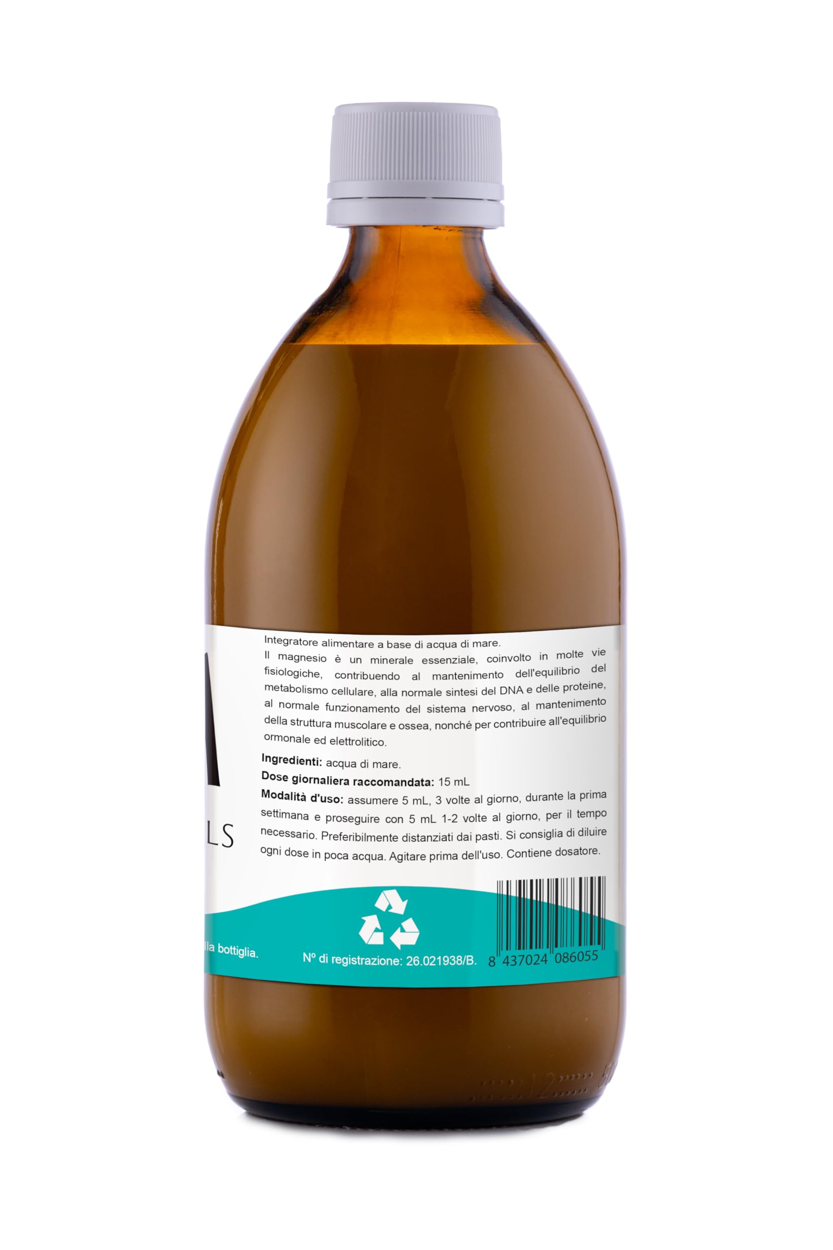 Ormus Premium Integratore Minerale Concentrato di Acqua di Mare - Oligoelementi Mono-Atomi in Forma Liquida - 500 mL - 1 Unità
