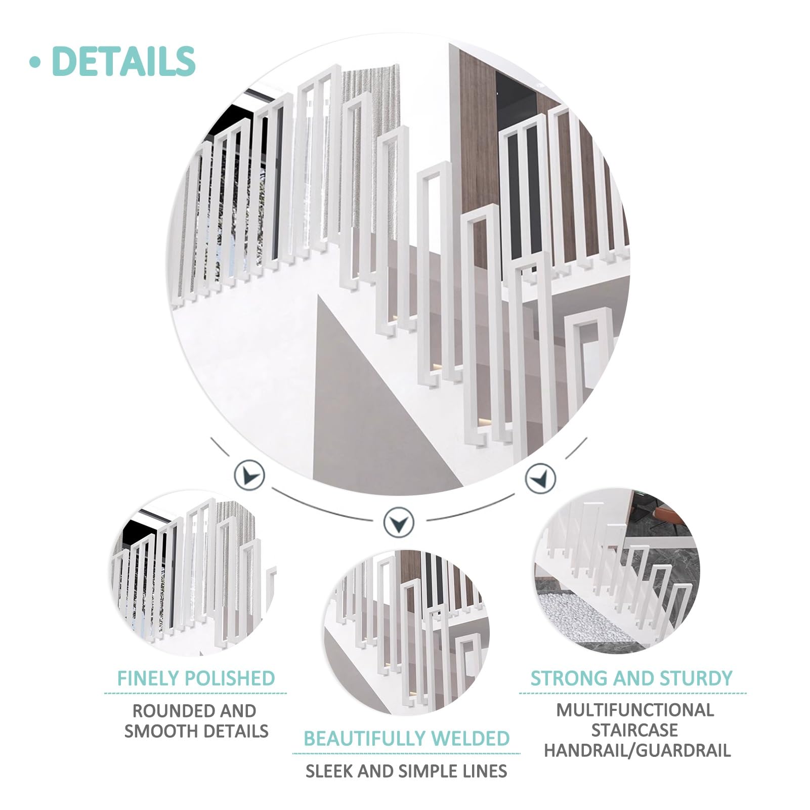 Wall Mounted Handrails For Outdoor Steps 1-2 Stairs U-Shaped Stair