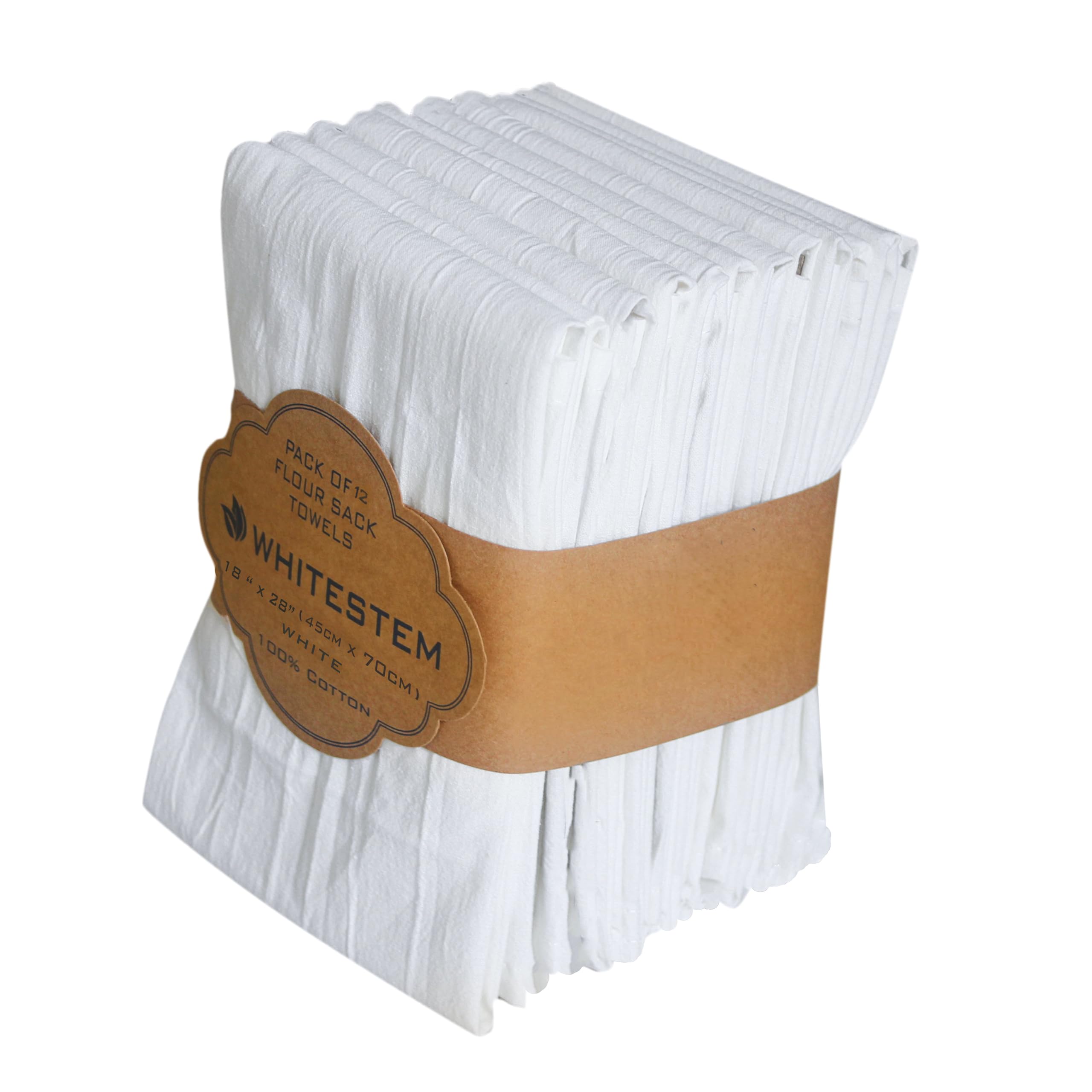 WHITESTEM Flour Sack Towels 12 Pack White