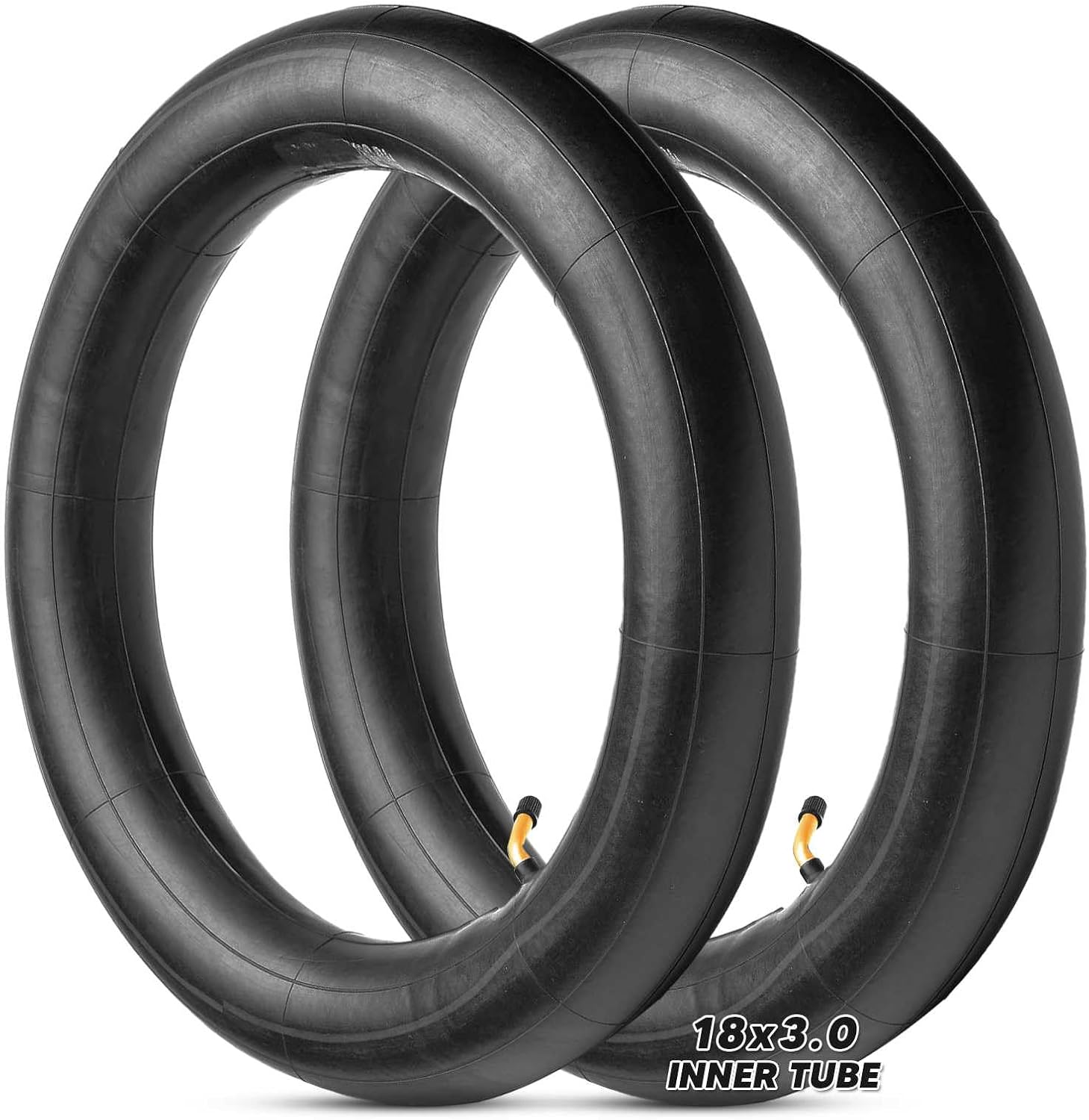 18x3.0 Inner Tube with Bent Valve for Ebike | 18x3 inch Tube Thickened Design for Electric Bike