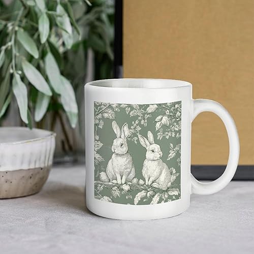 Miniatura 6 de Tazas de café de primavera de conejo, diseño de conejo, diseño botánico, para café, Día de la Madre, Navidad, cumpleaños, regalo para mamá