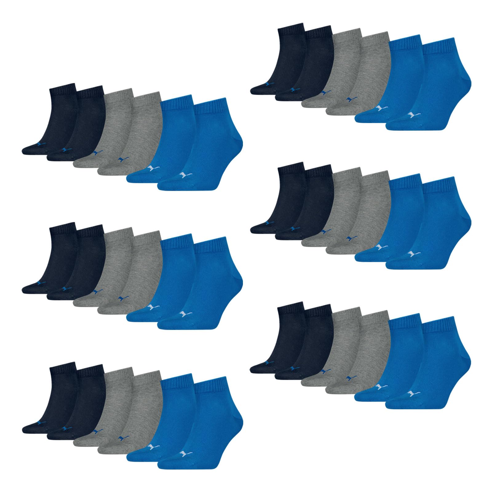 PUMA unisex Quarter Sportsocken Kurzsocken Socken 18 Paar Farbe:Mehrfarbig Menge:18 6x 3er Pack
