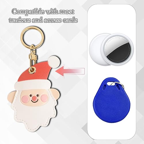 Miniatura 182 de Funda de cuero compatible con Apple AirTag, rastreador de llavero GPS Airtag con llavero, cubierta protectora antiarañazos para AirTag