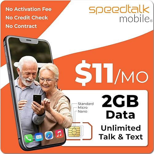 SpeedTalk Mobile Plan inalámbrico de $15  Conversaciones y texto ilimitados + datos de 3 GB  Plan de celular de servicio inalámbrico de 30 días para