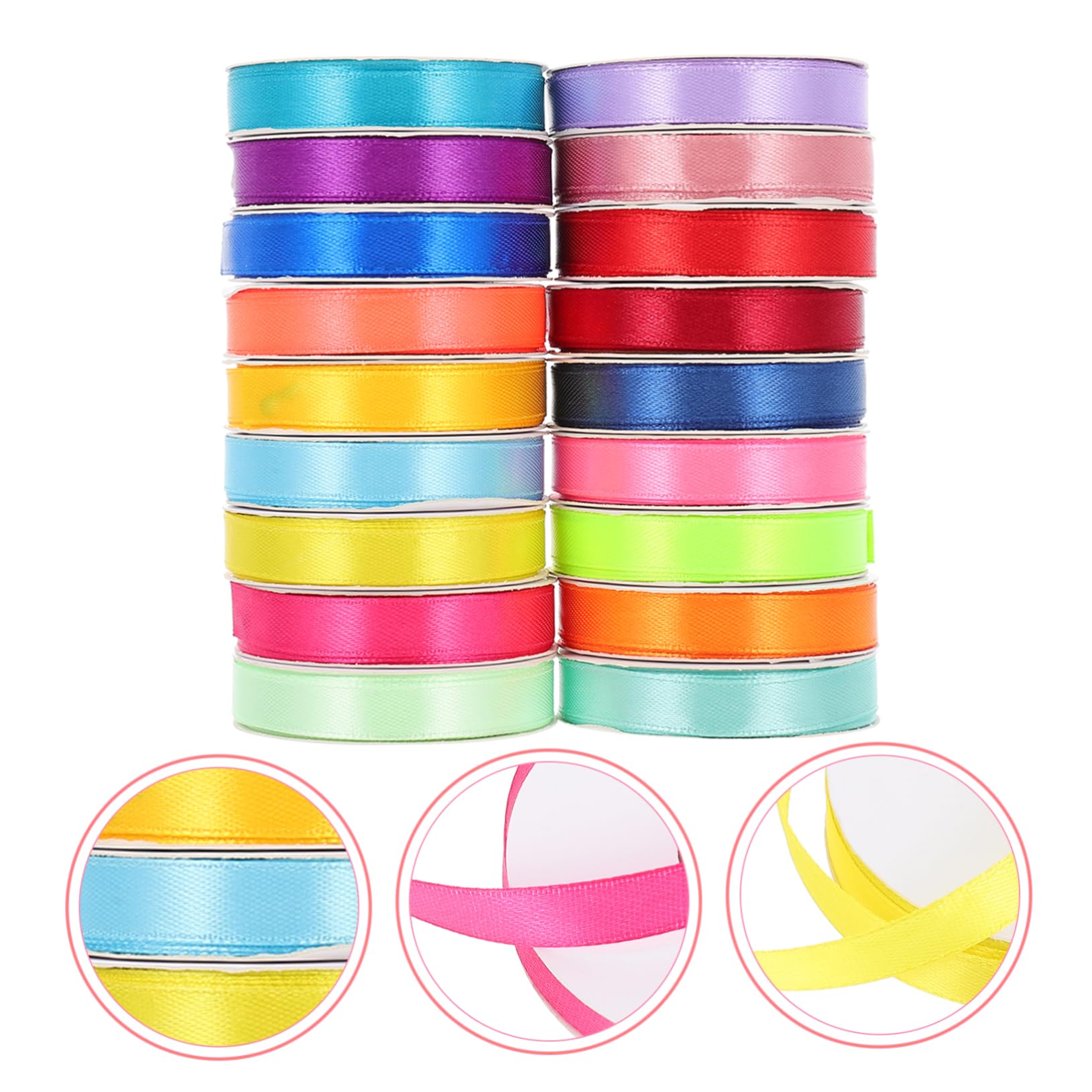 PLAFOPE 18rollos Cintas Decorativas De Satén Para Manualidades y Decoración De Bodas De Metros Para Embalaje y Proyectos Creativos