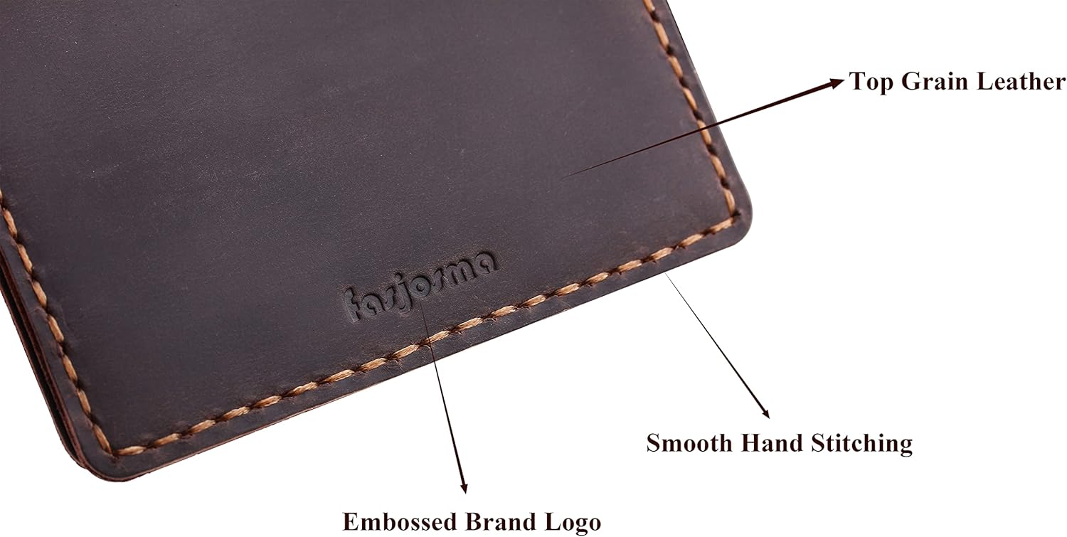 Leather Cover for 3.5”x5.5”Top Spiral Notebook, Handmade Leather Notebook Cover Compatible with Rocketbook Mini Size, Small Pocket Memo Notepads Holder with Business Card Holder-Coffee