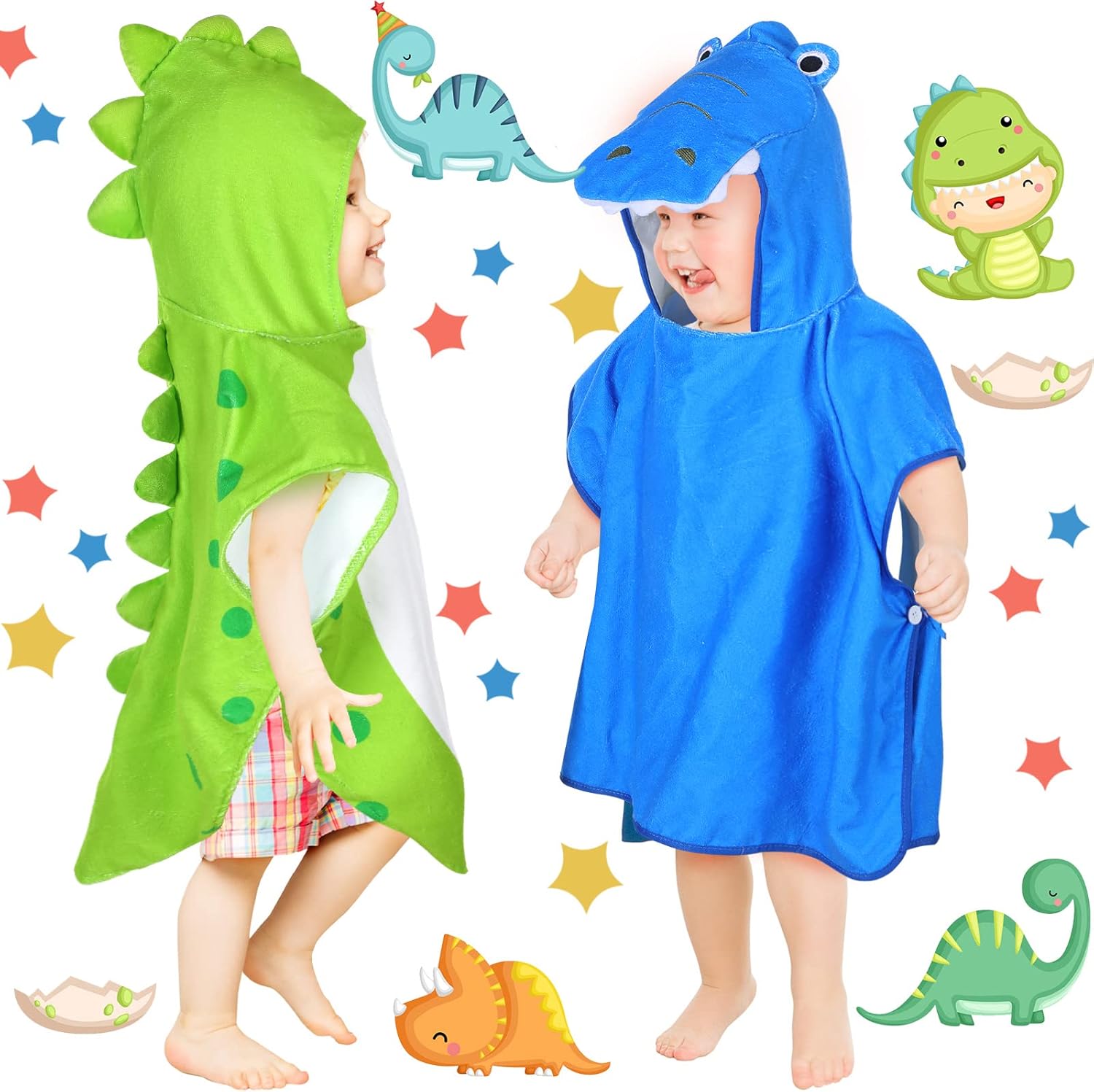 2 Pcs Baby Beach Towel Toddler Beach Towel Hooded Bath