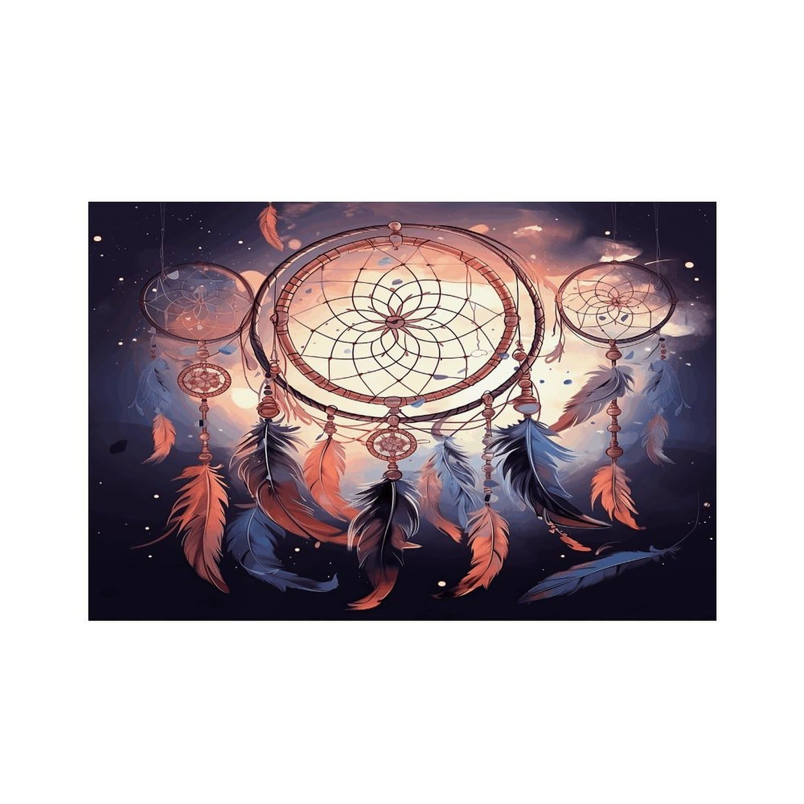 Native American Dream Catcher Placemats Non-Slip Heat Resistant Table Mats Flax Washable Cloth Place Mats Easy to Clean Premium Placemat for Kitchen Dining Table Decor Party Outdoor