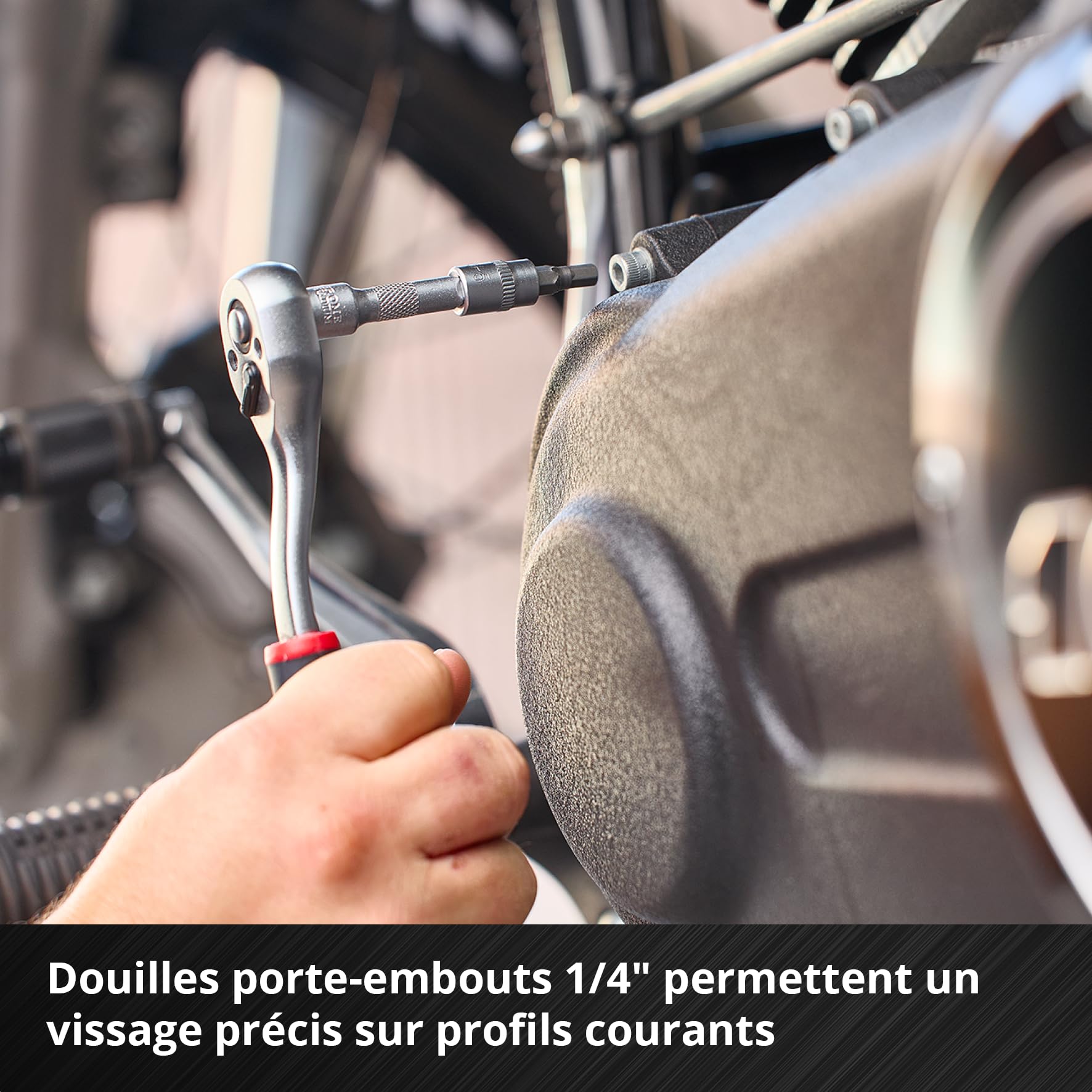 Original Einhell E-Case coffret à outils 121 pièces automobile (pro automobile, jeu de douilles, douilles porte-embouts, embouts impact, douilles bougie, cliquets réversibles, coffret système)
