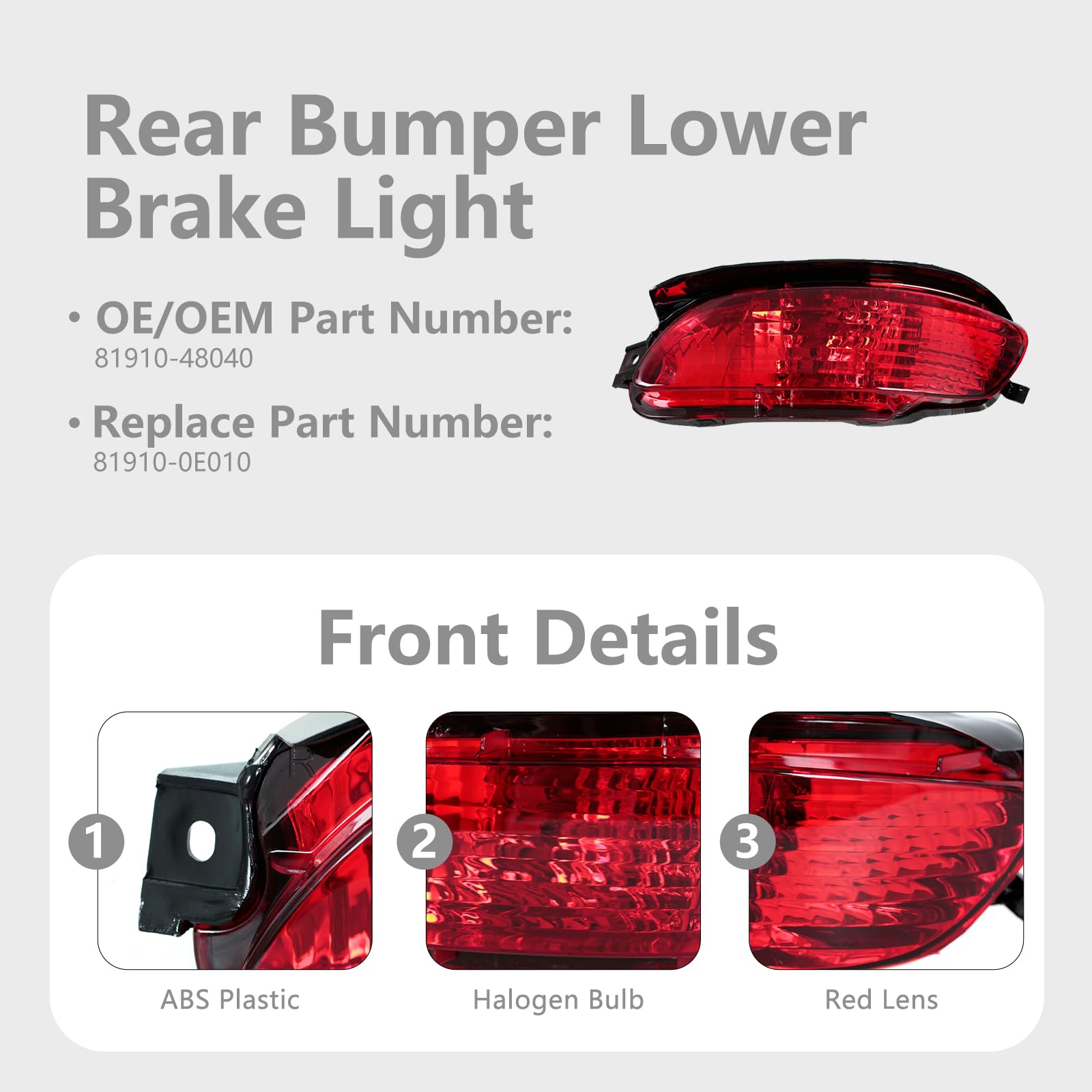 Amazon.com: JESYMBX Rear Bumper Brake Light For Lexus RX400h RX330 