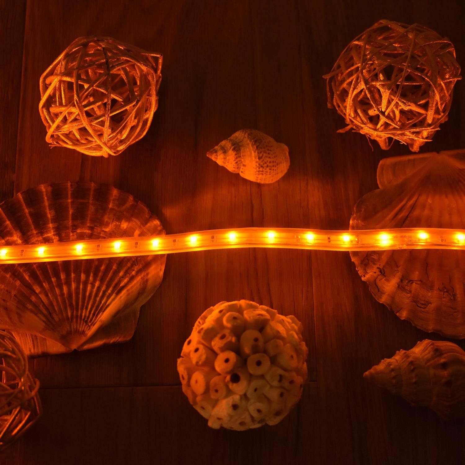 Amazon Basics 288 LED Indoor Outdoor Yellow Strip Light, 18-Foot