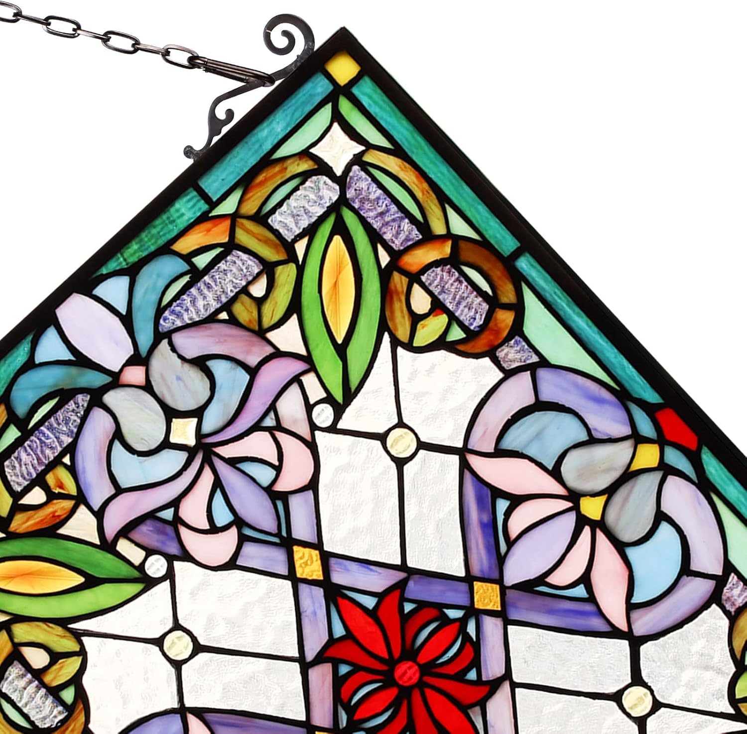 Capulina Victorian Style Window Panels - Stained Glass Suncatchers - Handicrafts for Home Window Decor