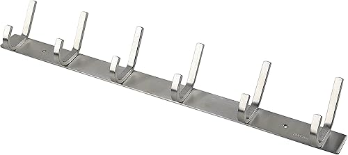 Miniatura 2 de WEBI Paquete de 2 percheros de acero inoxidable 304 de alta resistencia, acabado satinado, gran almacenamiento y organización del hogar para