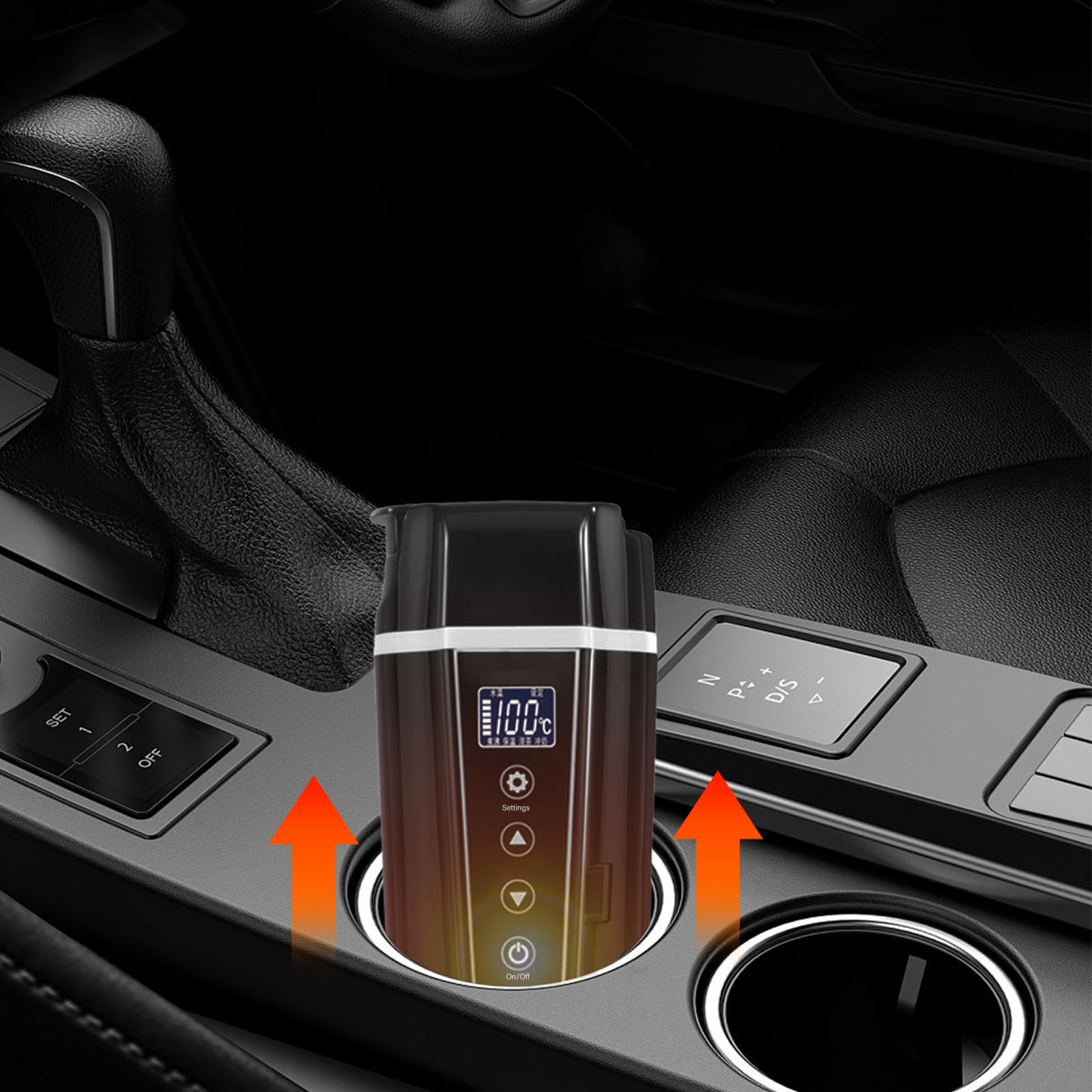 Podróżny czajnik samochodowy 12 V/24 V, 400 ml, elektryczny kubek grzewczy z zapalniczką, przenośny kubek do kawy, herbaty do 100°C, do samochodów ciężarowych, taksówek, kontroli temperatury
