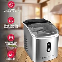 Vista 3 de Frigidaire Stainless Steel Ice Maker Machine - Heavy Duty - Makes 26 lbs of Clear Ice Per Day - Digital LED Control Panel - Transparent Window - 1.2