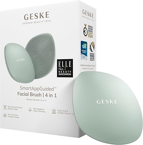 Miniatura 17 de GESKE SmartAppGuided™ Cepillo facial 4 en 1 Cepillo de limpieza facial profesional Cepillo facial de silicona para limpieza de la piel