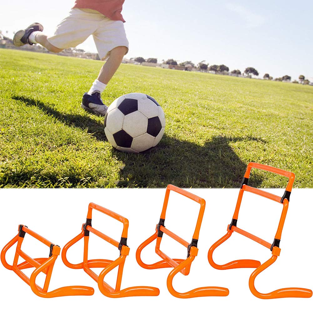 Haies D'entraînement Kuuleyn Lot De 5 - Réglables 4 Hauteurs - Orange PVC - Pour Football, Agility Et Coordination