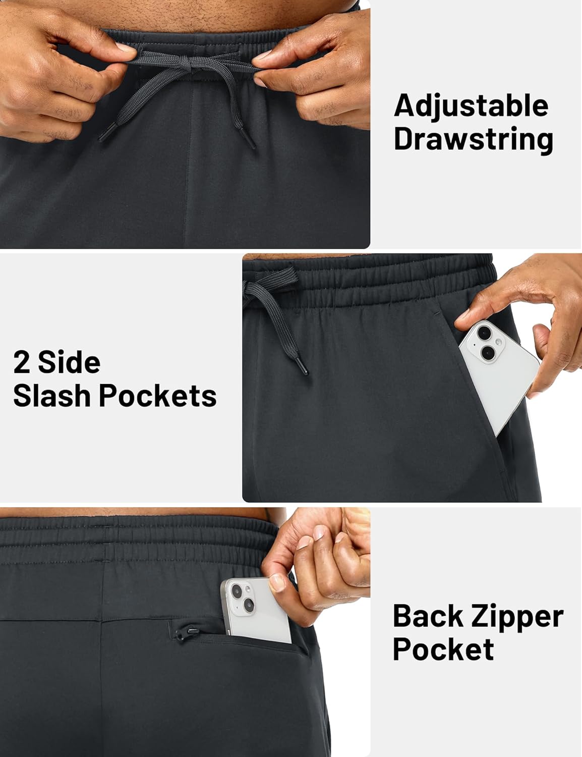 MIER Men's Fleece Lined Sweatpants for Workout Running Athletic Jogging Winter Warm Thermal Gym Track Pants with Pockets - Image 5