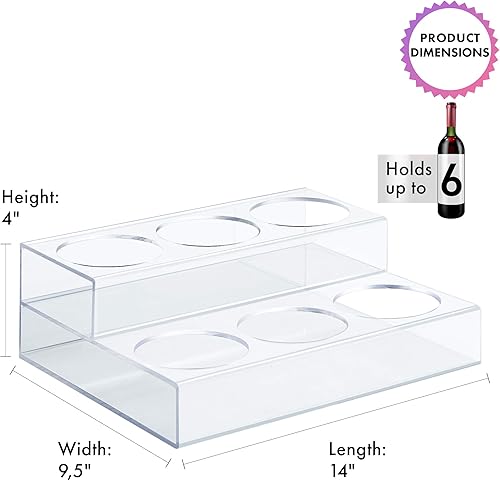 Miniatura 11 de Organizador de jarabe de café acrílico 9 botellas, estante de 3 niveles Soporte de exhibición de encimera de bar Organizador de almacenamiento
