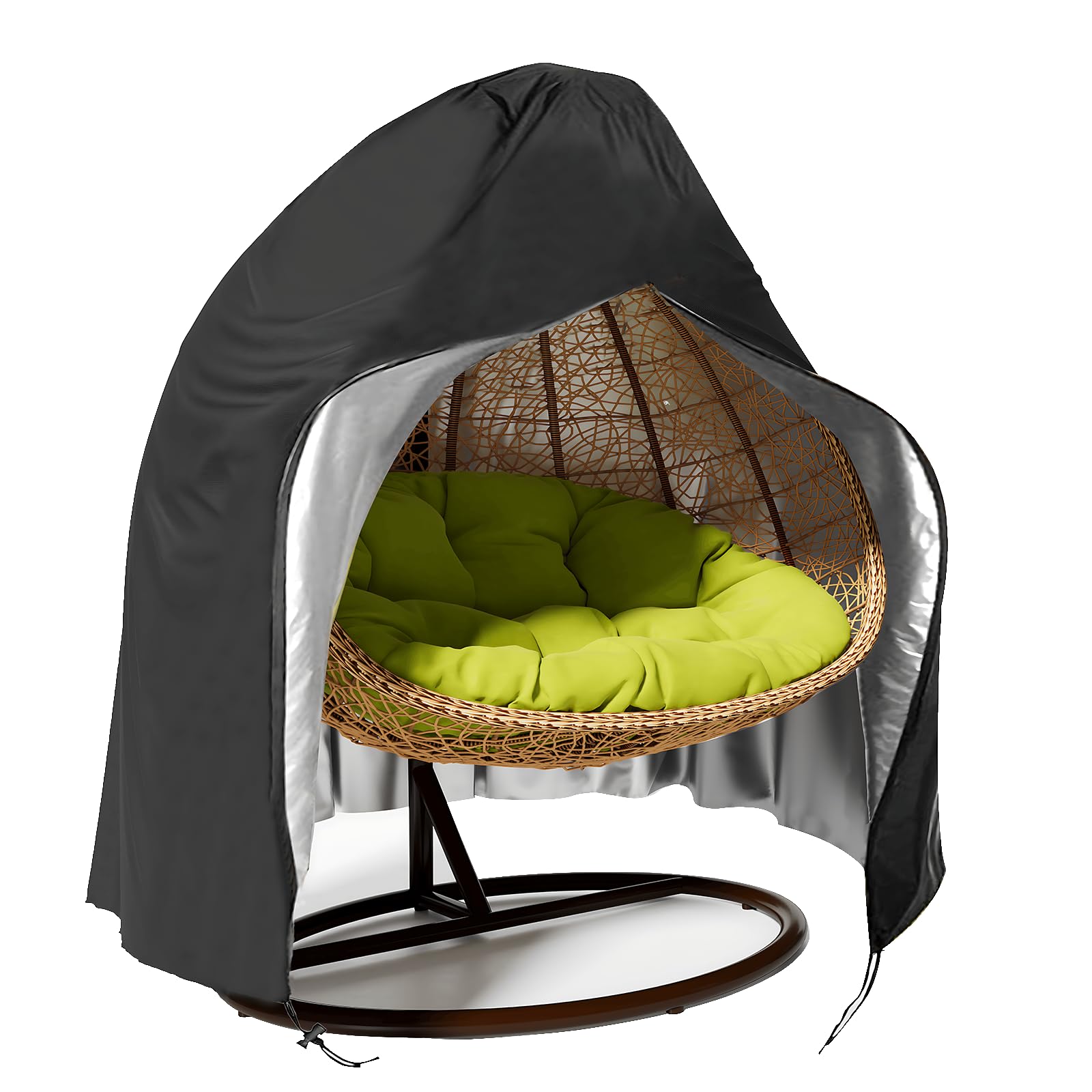 Timisea Egg Chair Cover Double Patio Hanging Egg Chair Cover Swinging Egg Chair Cover Polyester Taffeta Waterproof Heavy Duty Garden Rattan Wicke