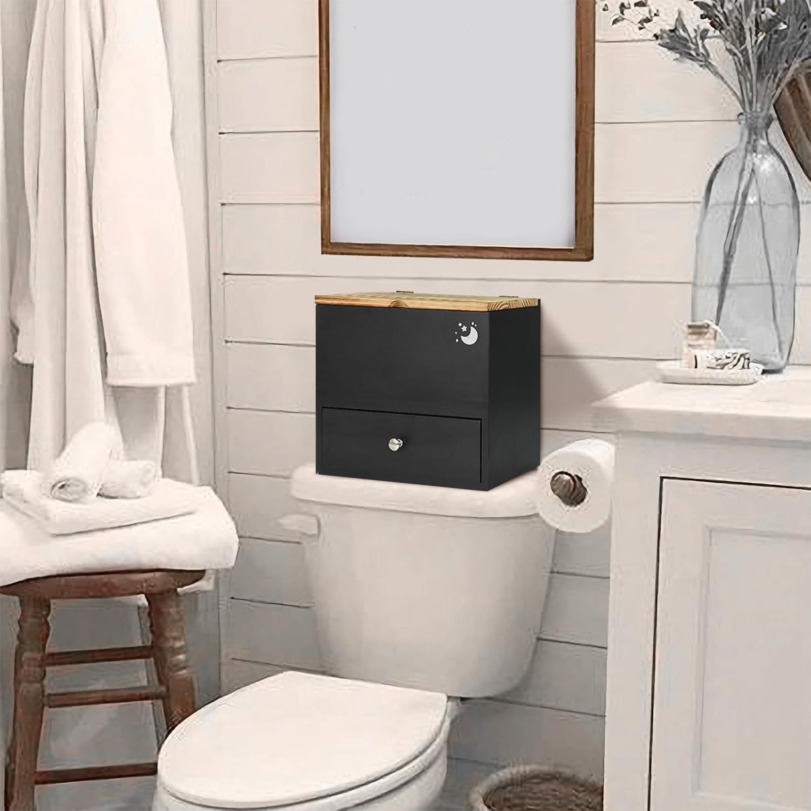 Tampon-Aufbewahrungsbox – Hygiene-Halter aus Holz, dekorativer Kosmetik-Präsentationsbehälter, kompakter Pad-Organizer, Badezimmer-Theke, Arrangement-Einheit, für Zuhause, Wohnung, Spa, Schönheit