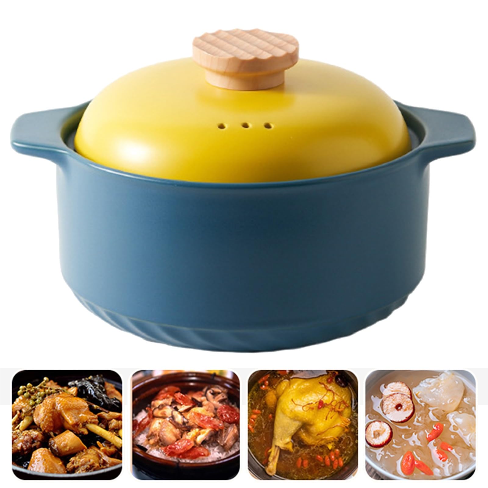 Pentola di terre acotta casserole en céramique bleue haut de gamme