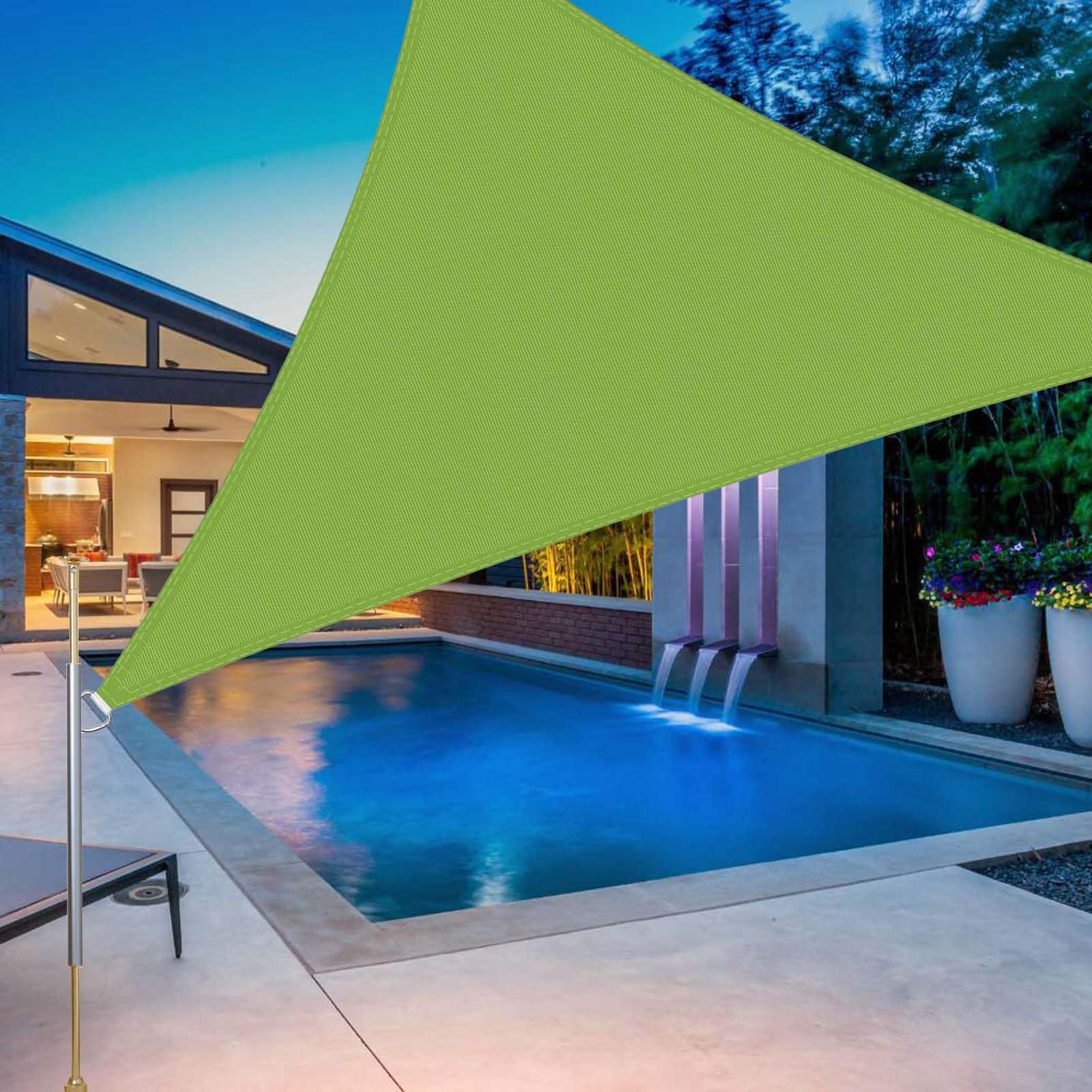 Tenda parasole triangolare, 3,5 x 3,5 x 3,5 m, impermeabile, protezione dai raggi UV, per esterni, giardino, cortile, pergola, patio, resistente all'acqua, soluzione ombreggiante