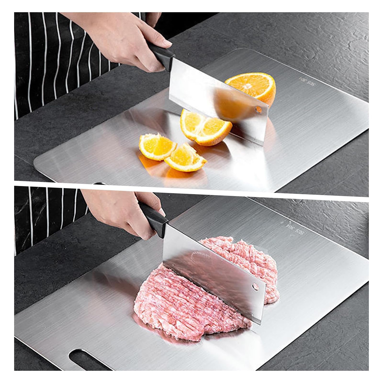 Tablero de cocina de doble cara de titanio 100 % puro para carne, frutas y verduras, duradero 39 x 28 cm, ideal para cocineros y cocineros caseros
