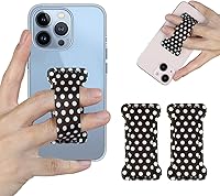 Vista 20 de Soporte de agarre para teléfono de mano, soporte universal para teléfono con correa para dedo, agarre para selfie compatible con la mayoría de 3