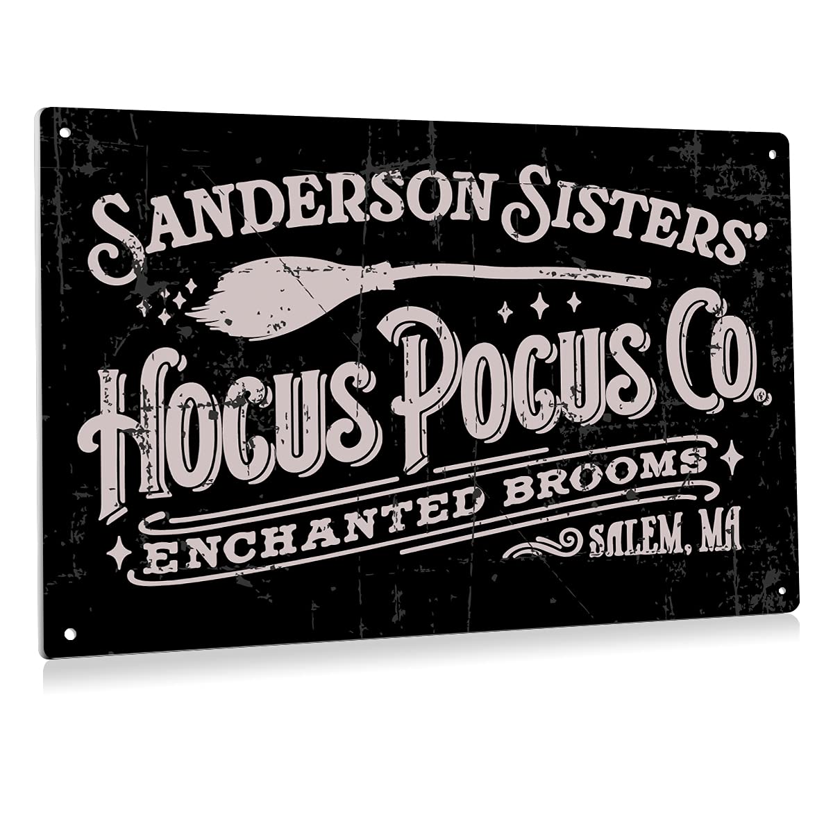 Photo 1 of Funny Halloween Hocus Pocus Metal Tin Sign Wall Art Decor Retro Sanderson Sisters Yard Sign for Home Decor Gifts - 8x12 Inch