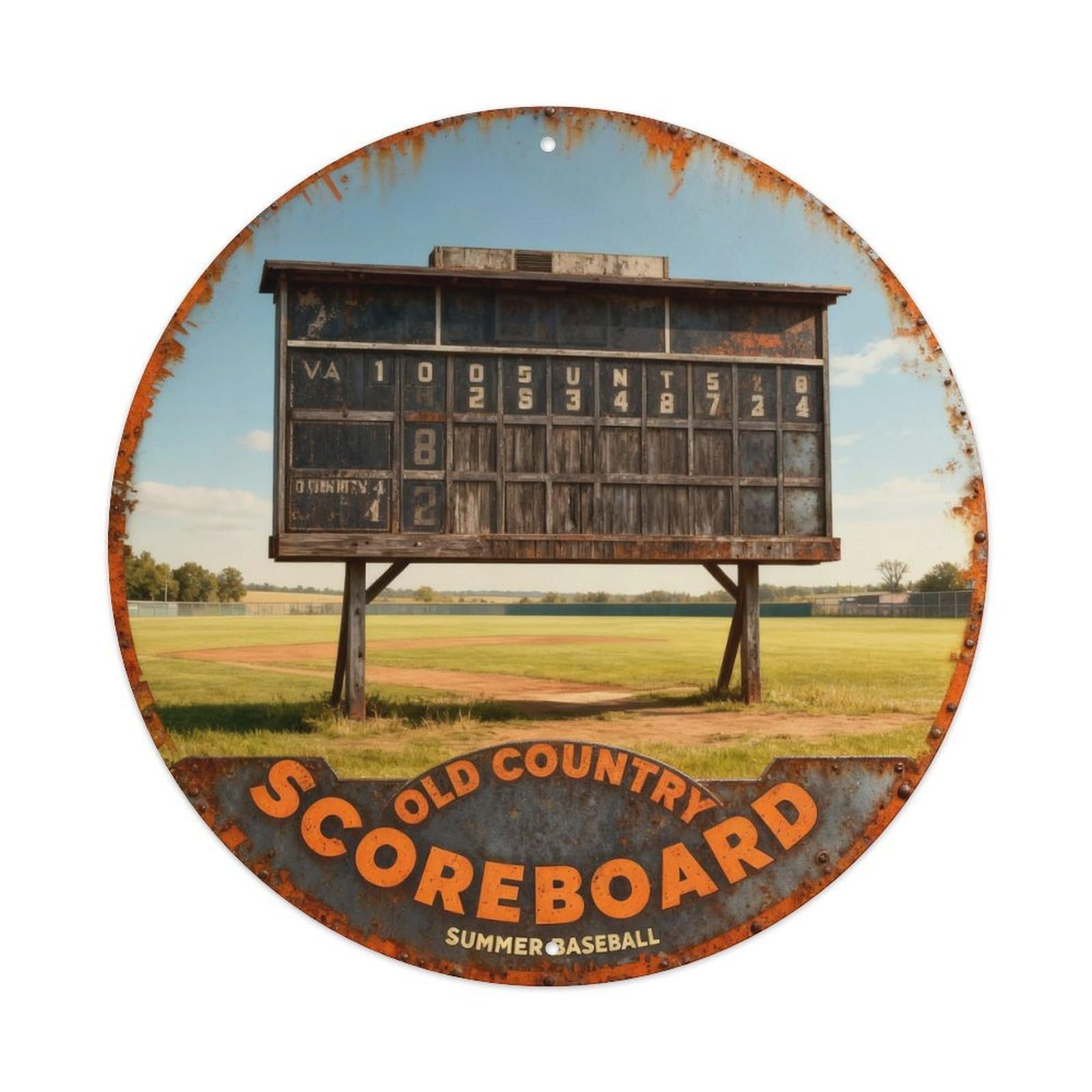 SUMMER BASEBALL Metal Tin Sign Plaque